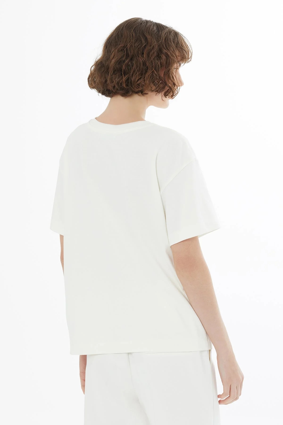 Ecru Embroidered and Crystal Appliqué T-Shirt - Image 4