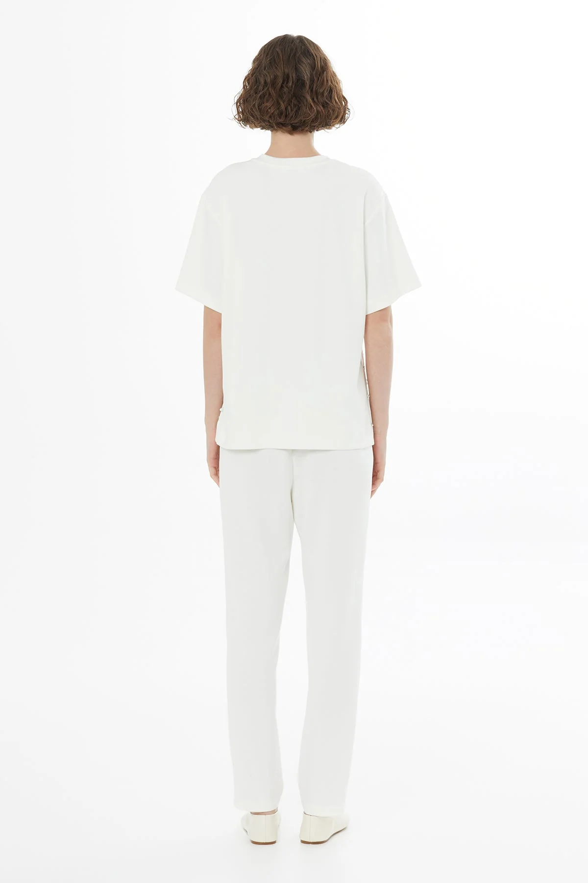 Ecru Embroidered Detail T-Shirt - Image 5