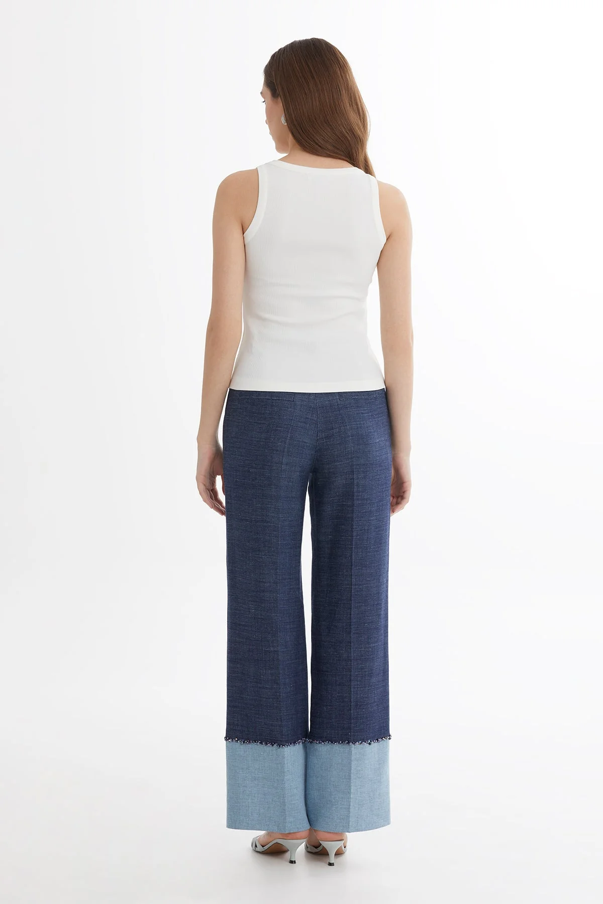 Ecru Embroidered Detail Tank Top - Image 4