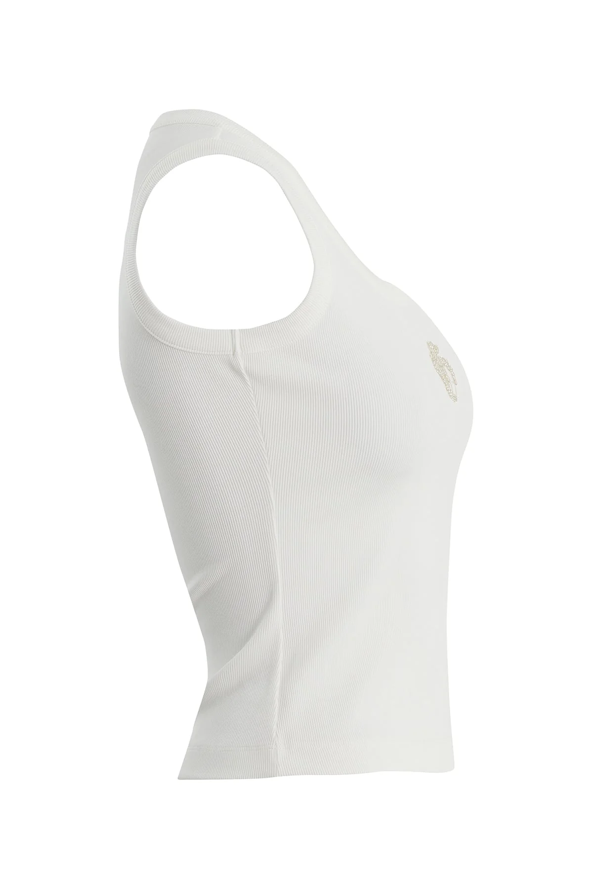 Ecru Embroidered Detail Tank Top - Image 2