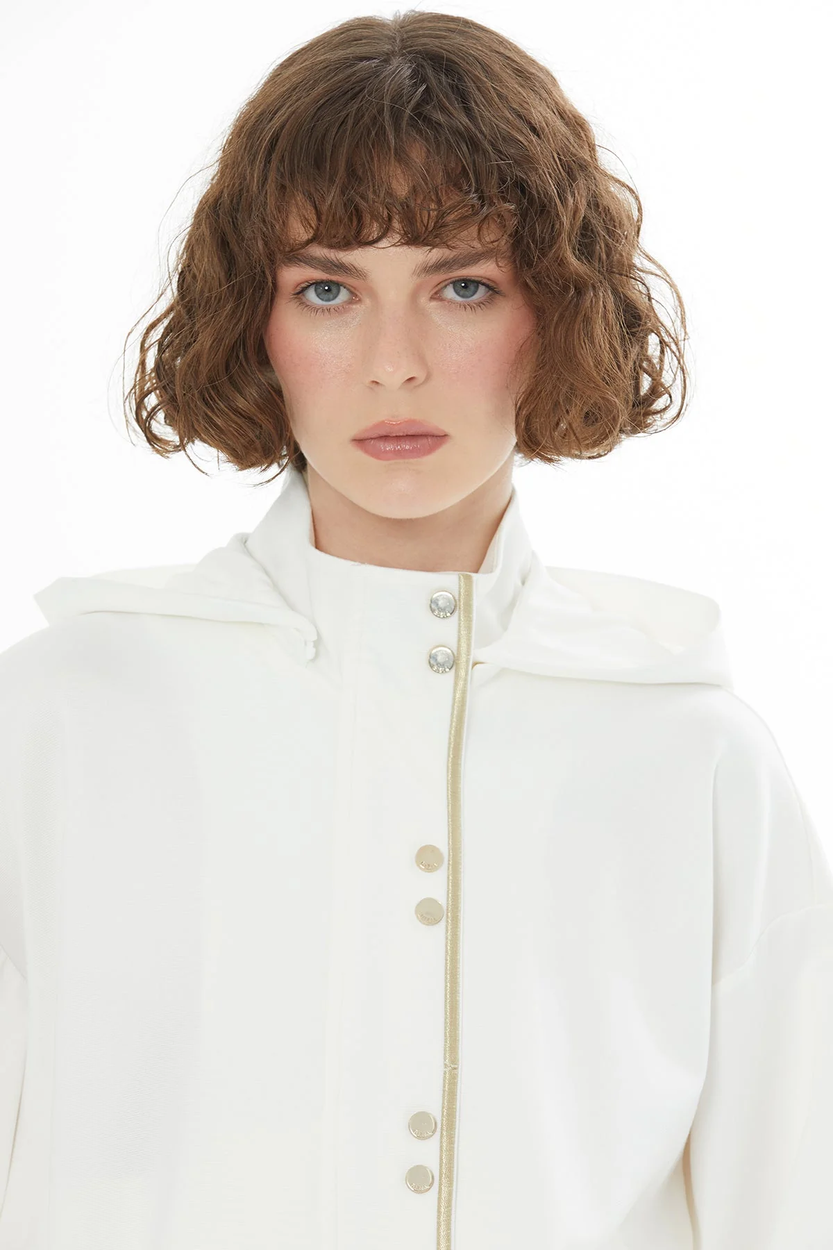 Ecru Embroidered Hooded Sweatshirt - Image 4