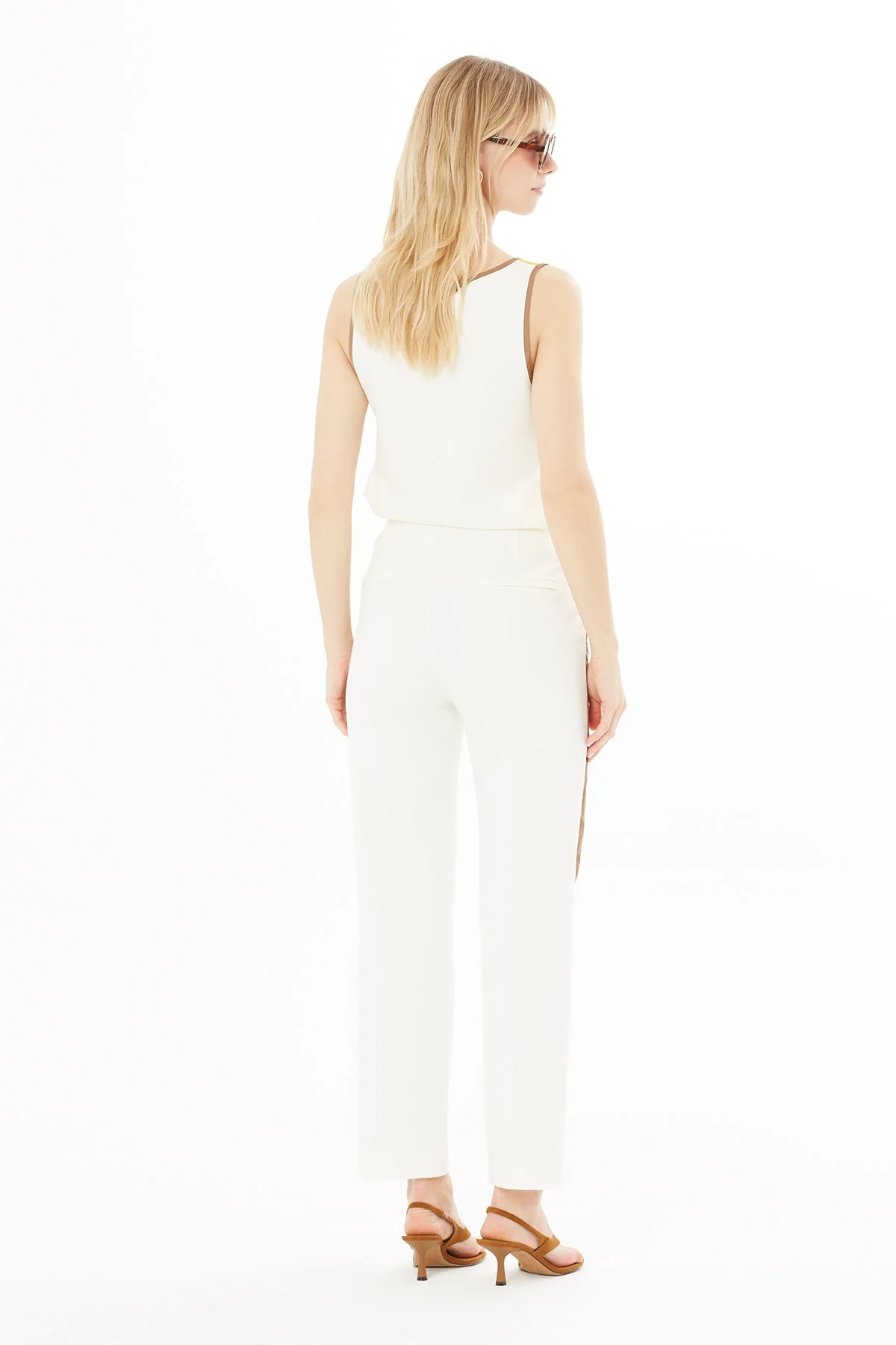 Ecru Embroidered Sweatpants - Image 3