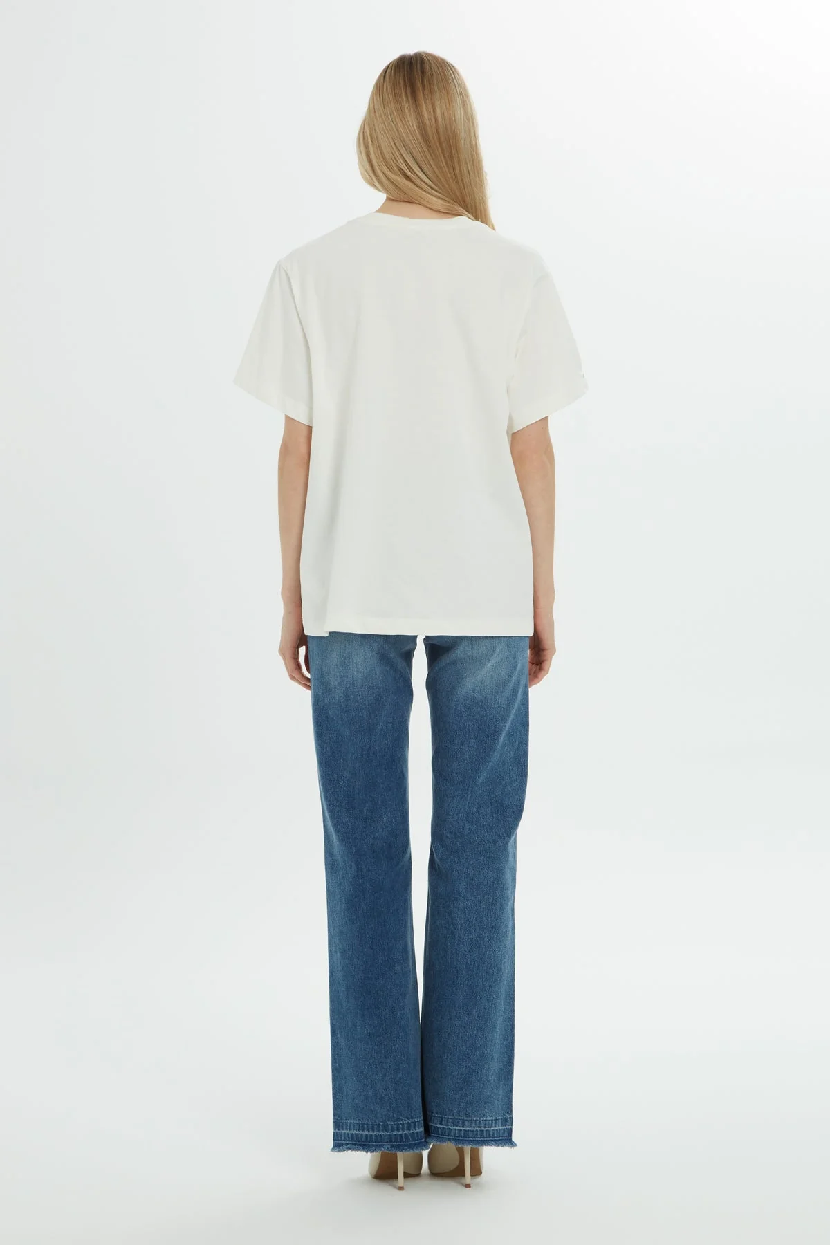 Ecru Embroidered T-Shirt - Image 4