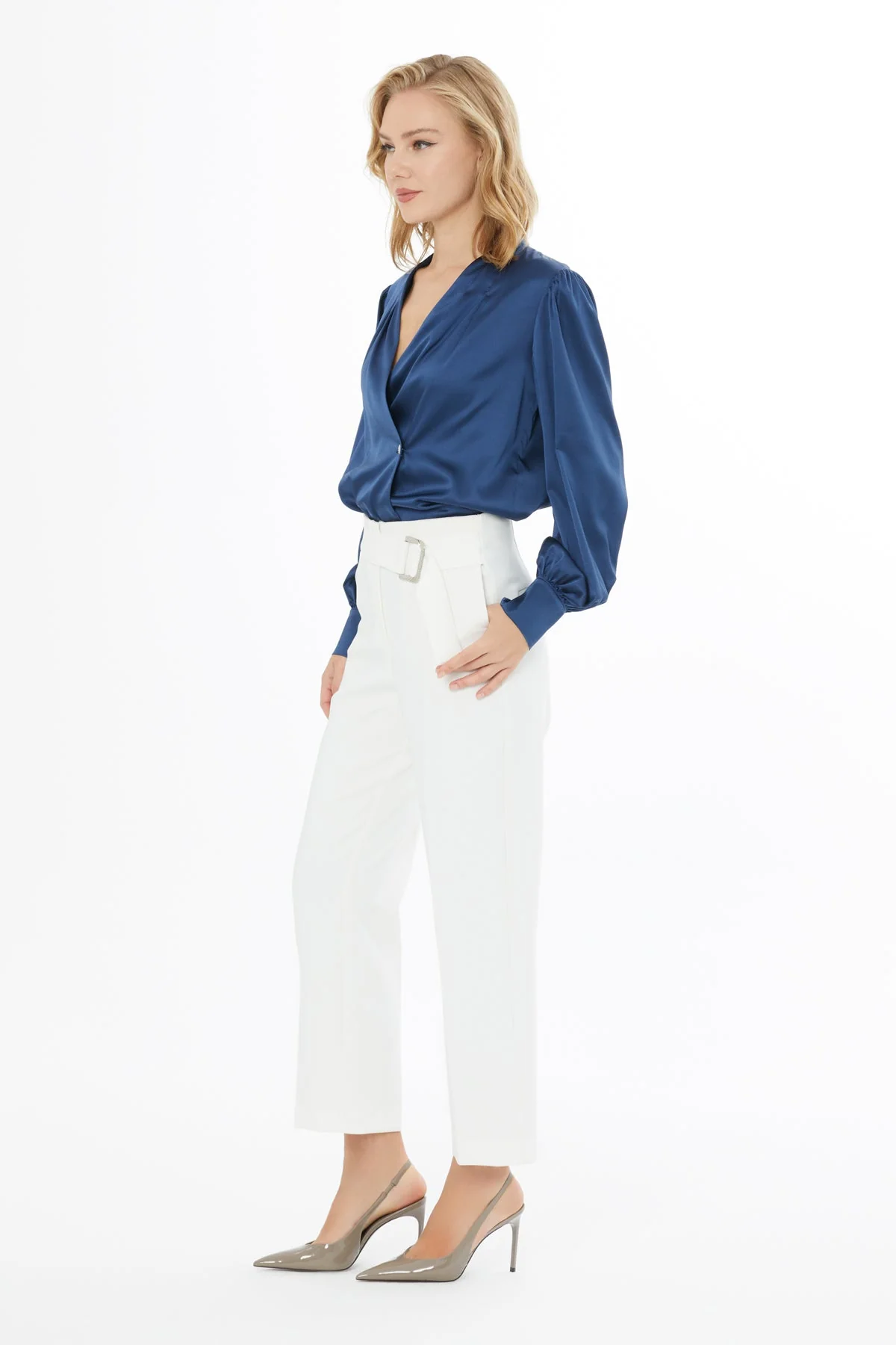 Ecru High-Waist Pants - Image 4