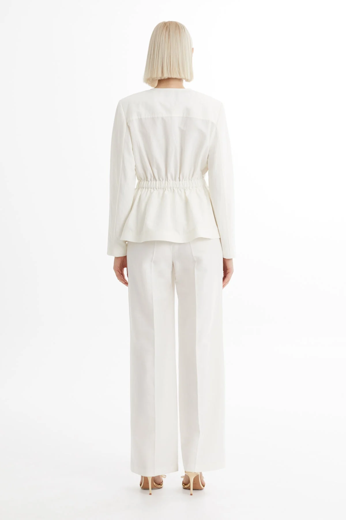 Ecru Jacket and Straight-Leg Pants Set - Image 4