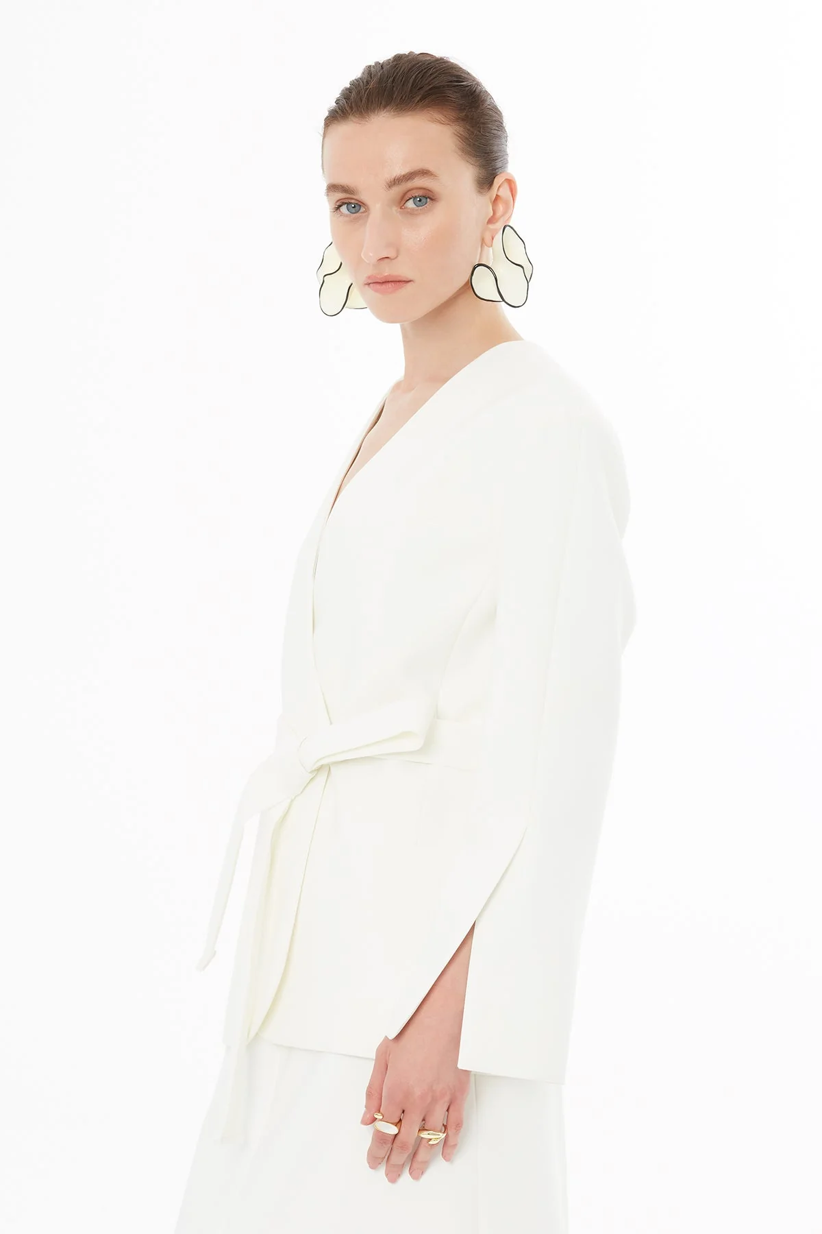 Ecru Jacket with Tie-Waist Detail - Image 2