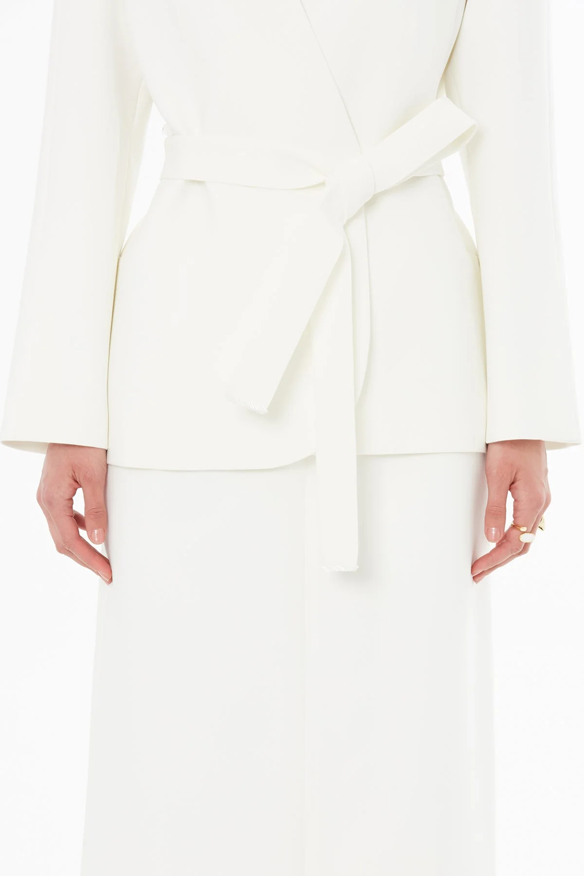 Ecru Jacket with Tie-Waist Detail - Image 4