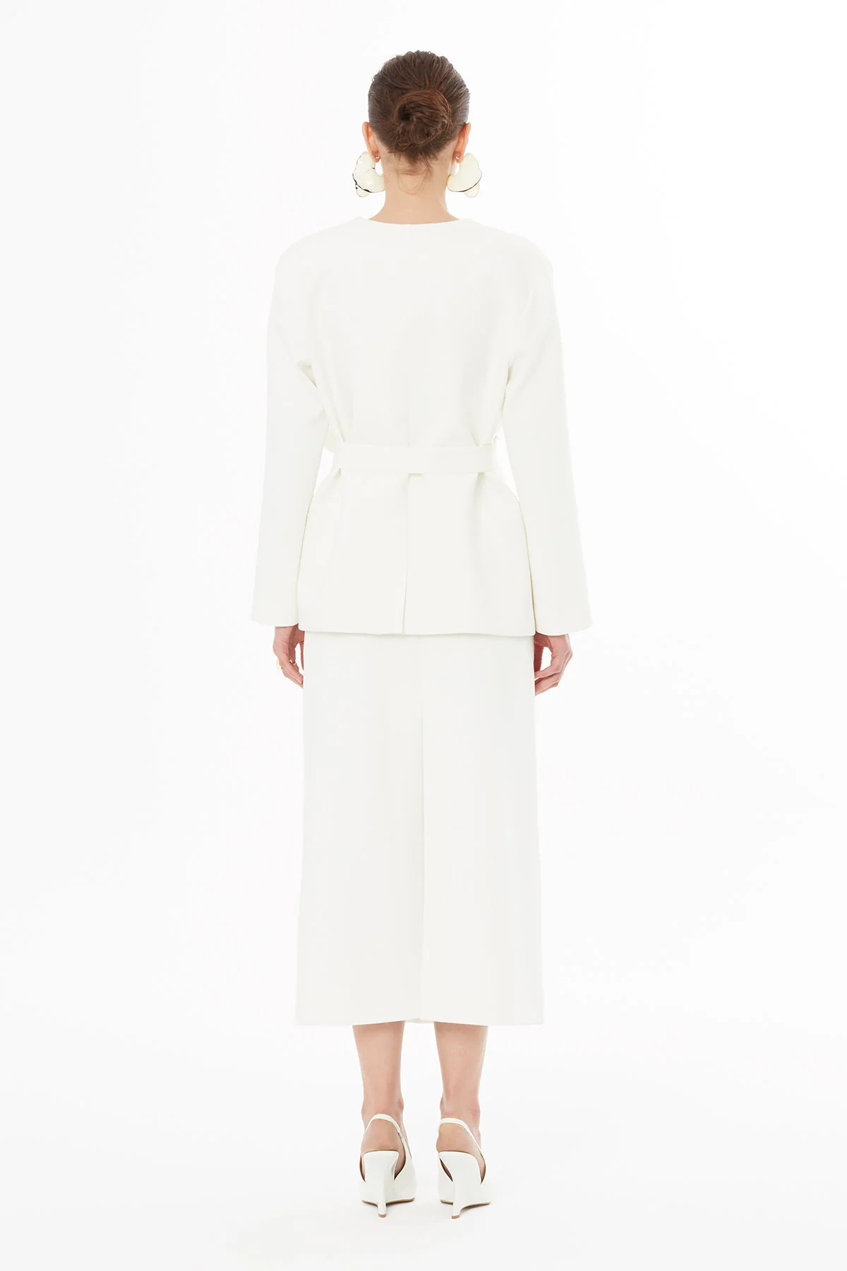 Ecru Jacket with Tie-Waist Detail - Image 5