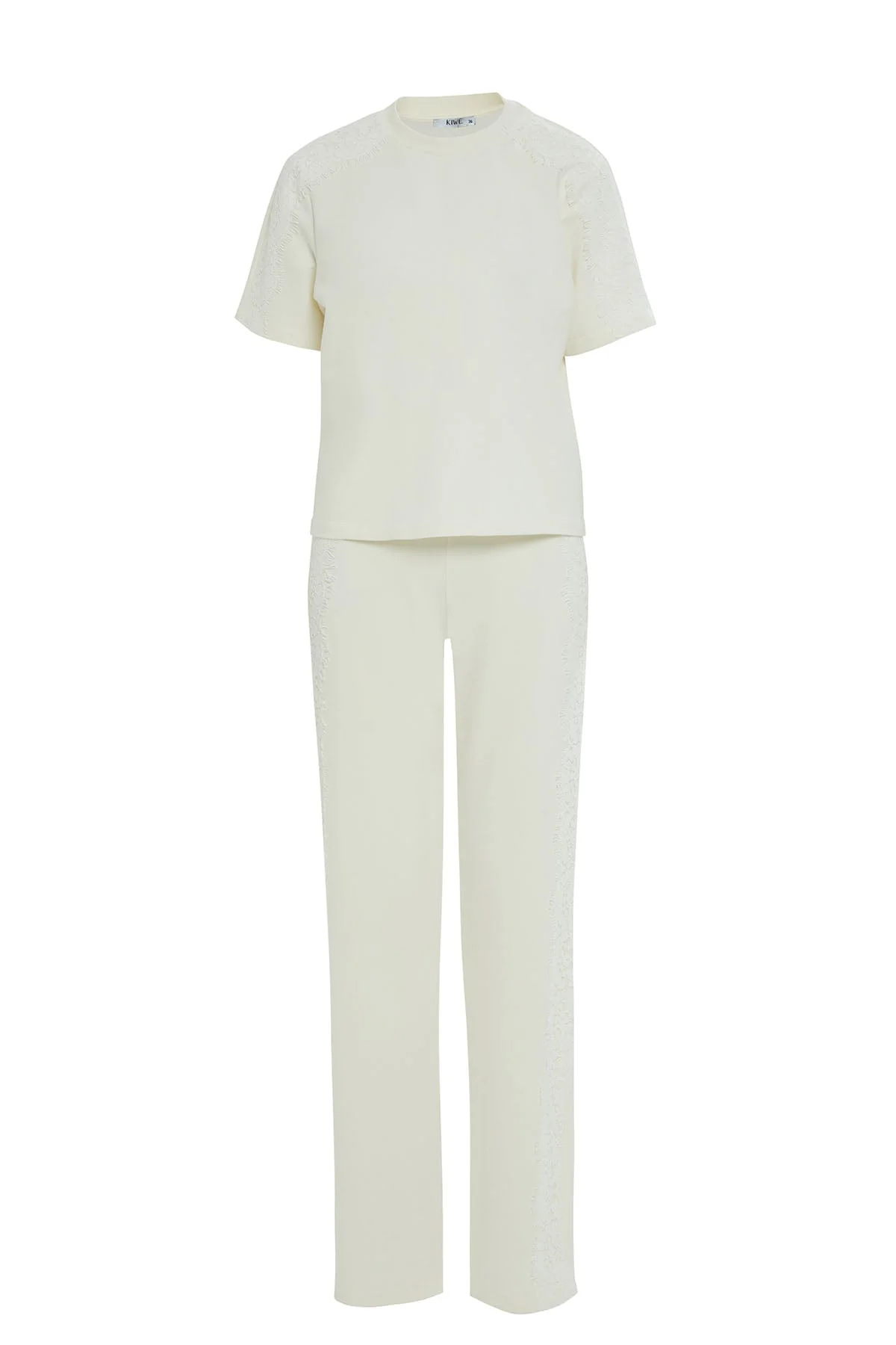 Ecru Lace-Detail Tracksuit