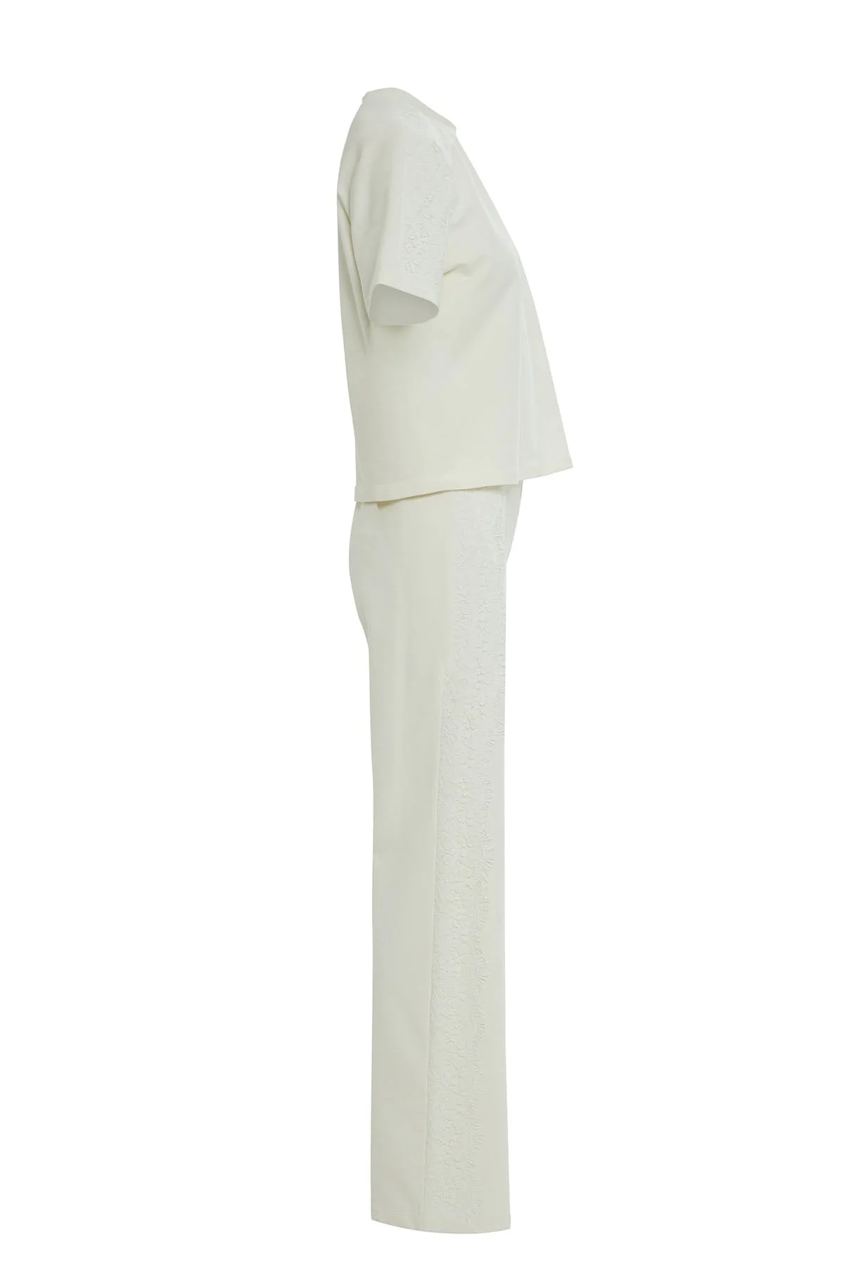 Ecru Lace-Detail Tracksuit - Image 2
