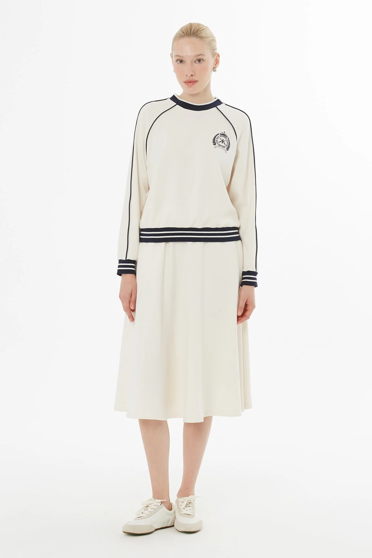 Ecru Logo Set with Midi Skirt