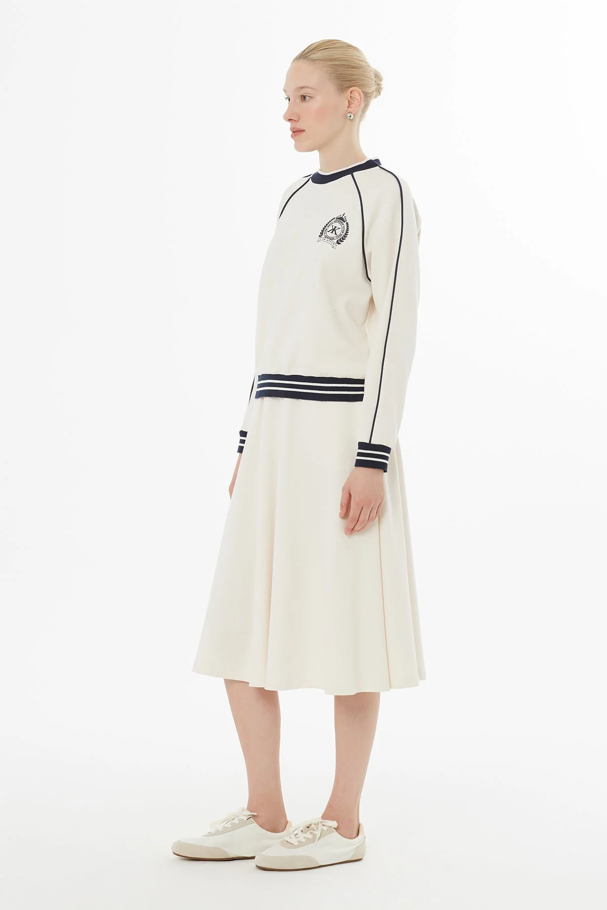 Ecru Logo Set with Midi Skirt - Image 4