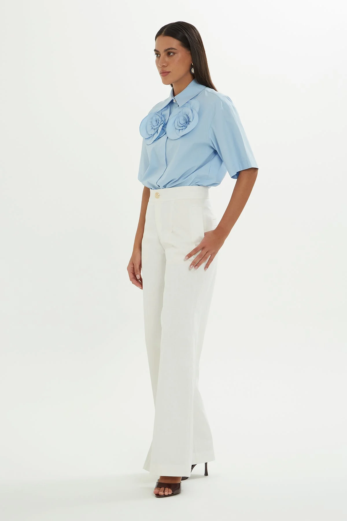 Ecru Loose-Fit Trousers - Image 3