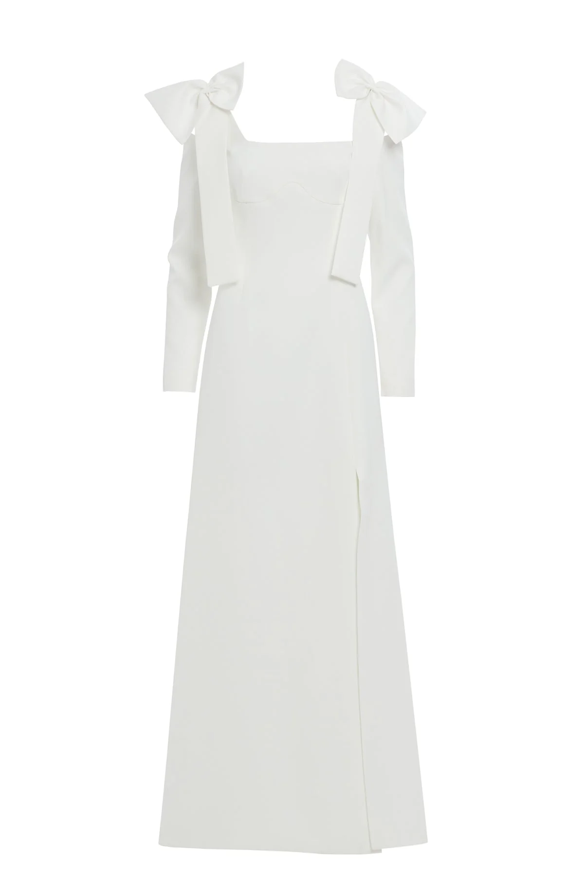 Ecru Maxi Bow Detail Dress