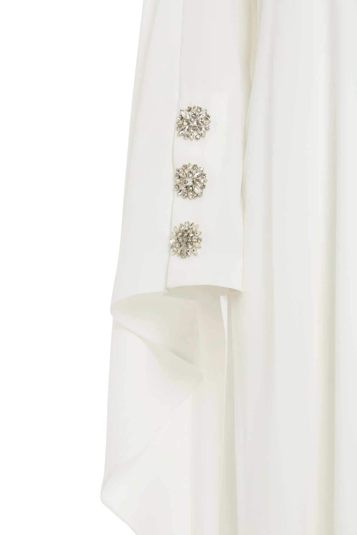 Ecru Maxi Dress with Embellished Cape - Image 2