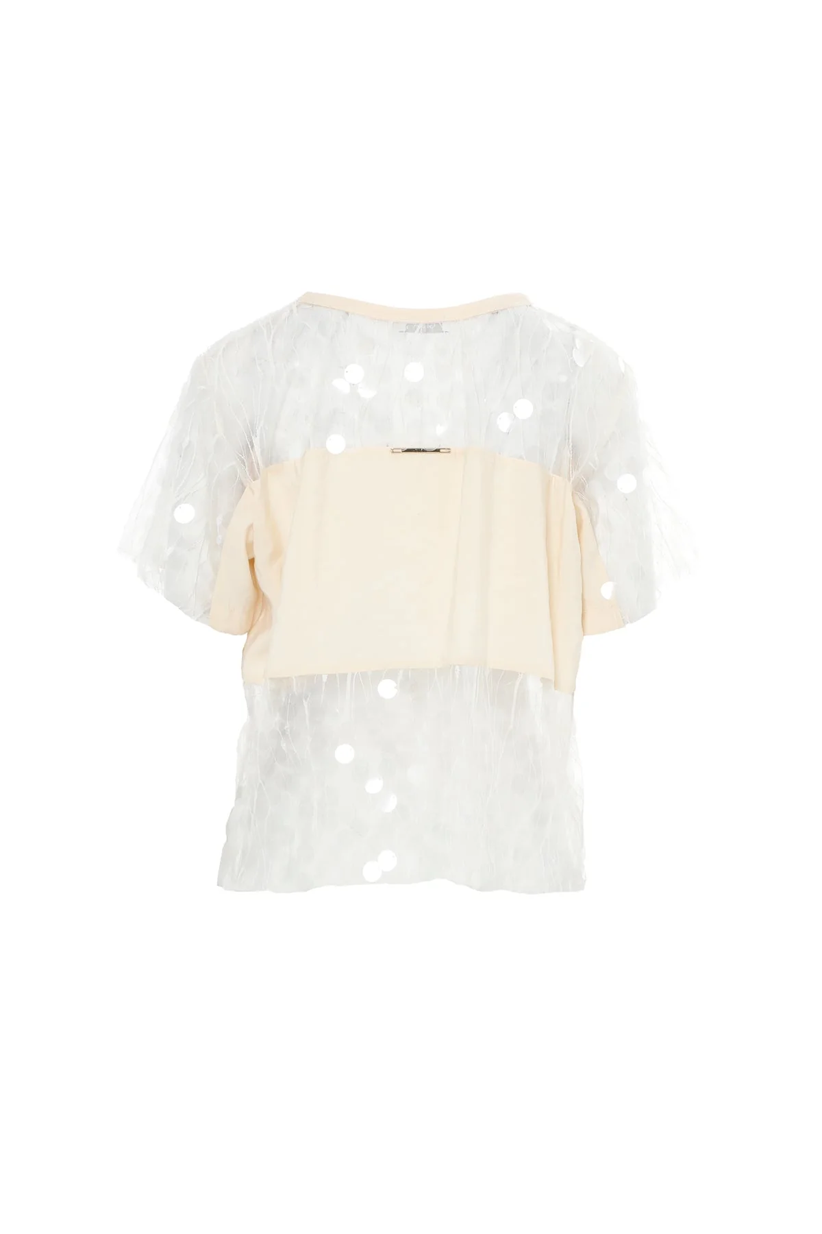 Ecru Mesh Detail Blouse - Image 3