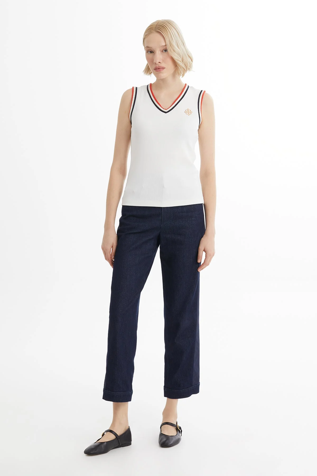 Ecru Metal Accent Detail Blouse - Image 3