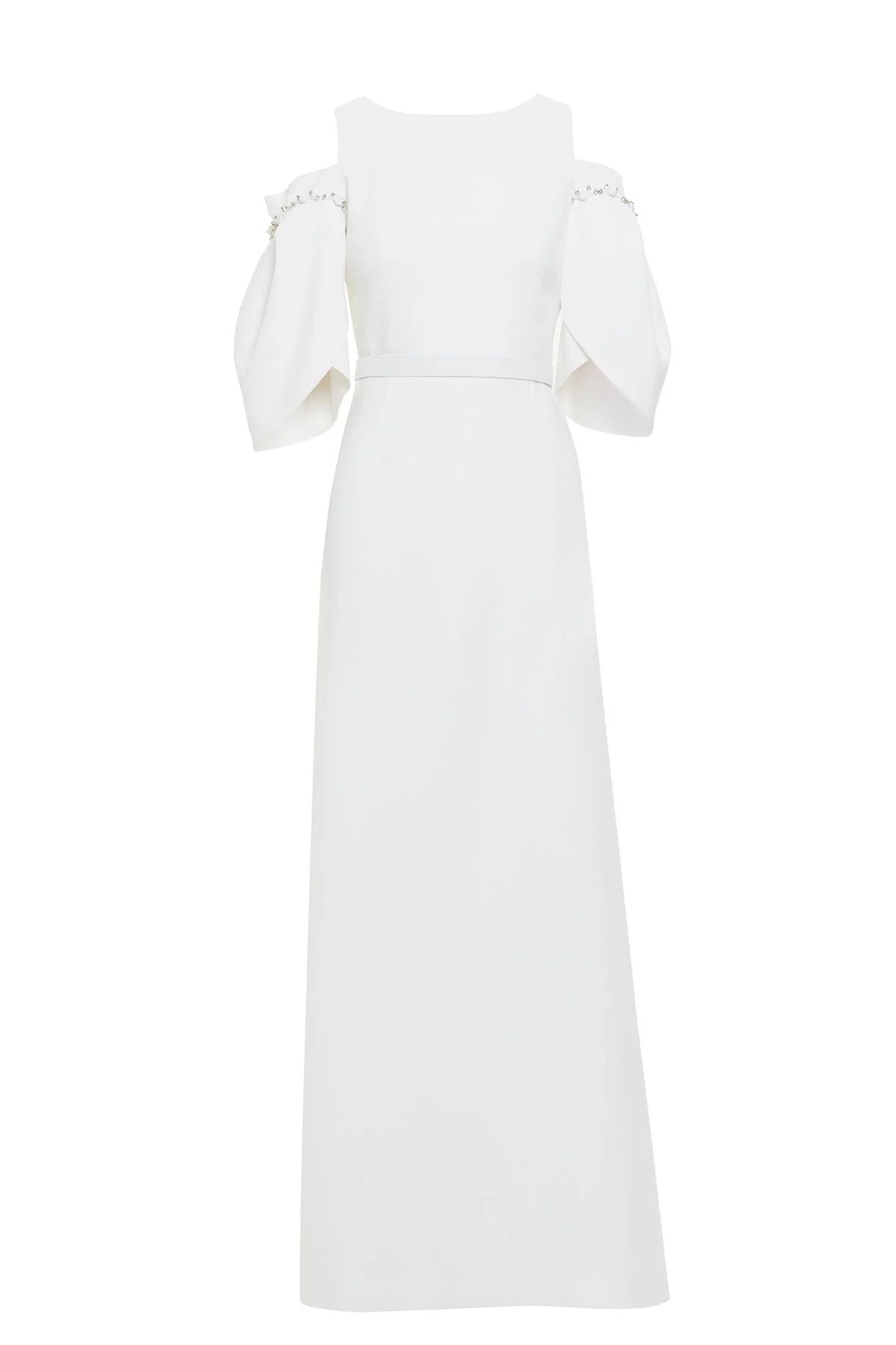 Ecru Off-Shoulder Long Dress