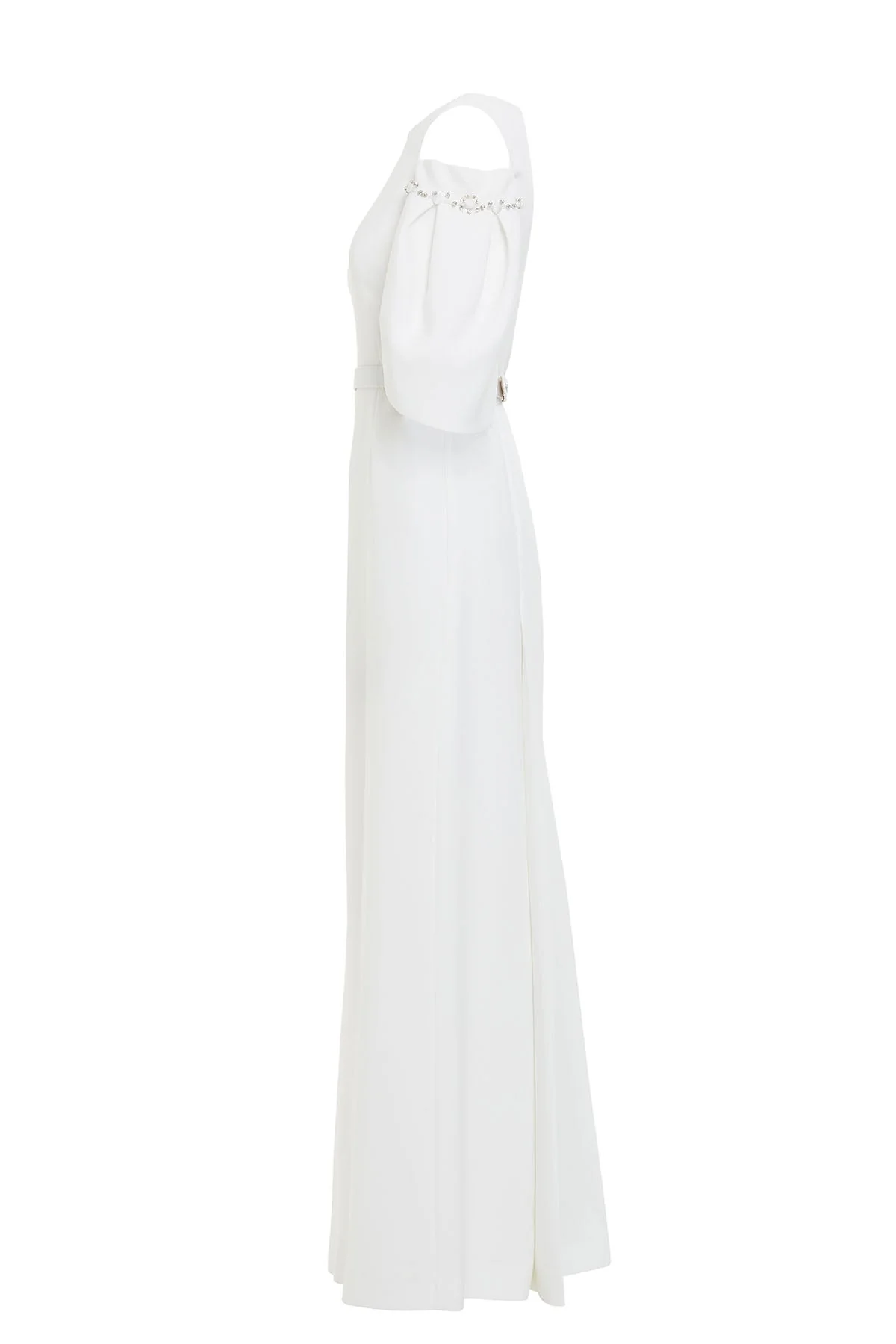 Ecru Off-Shoulder Long Dress - Image 2