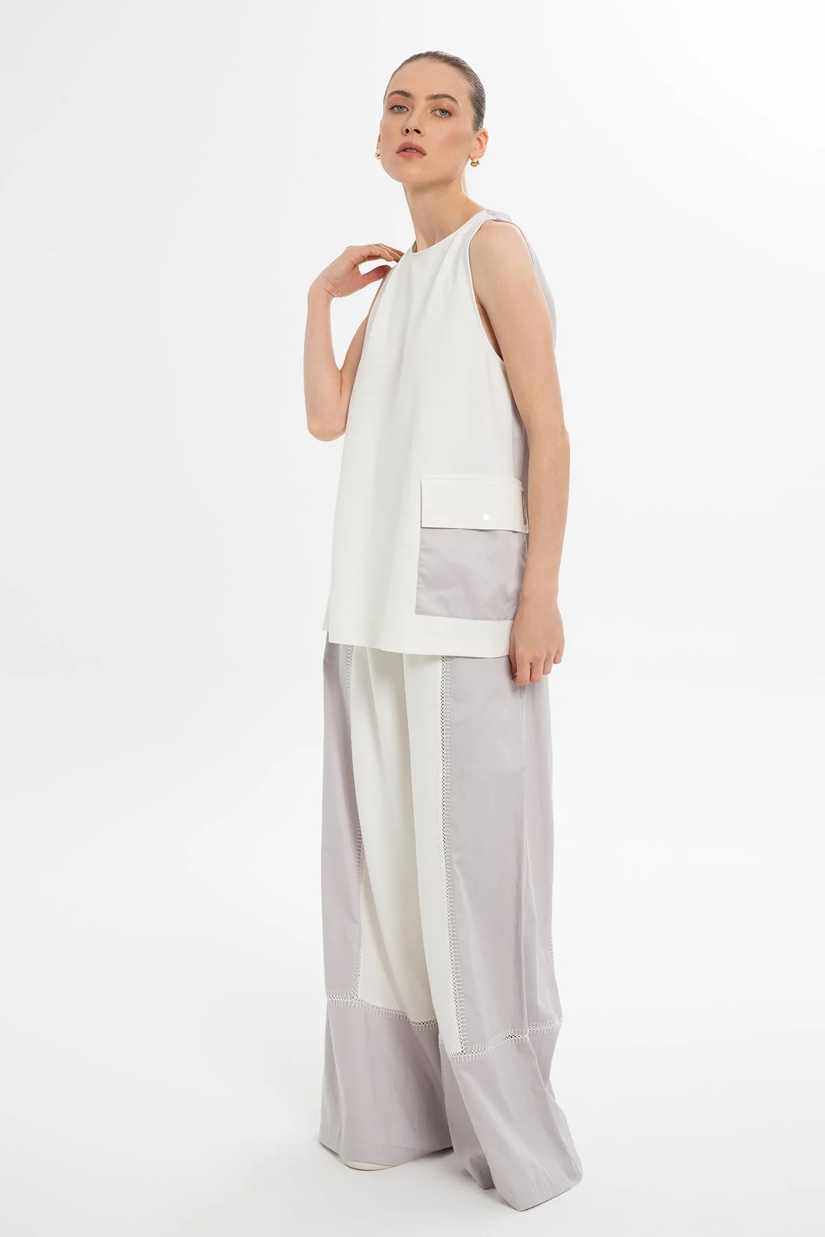 Ecru Open-Back Accent Blouse - Image 4