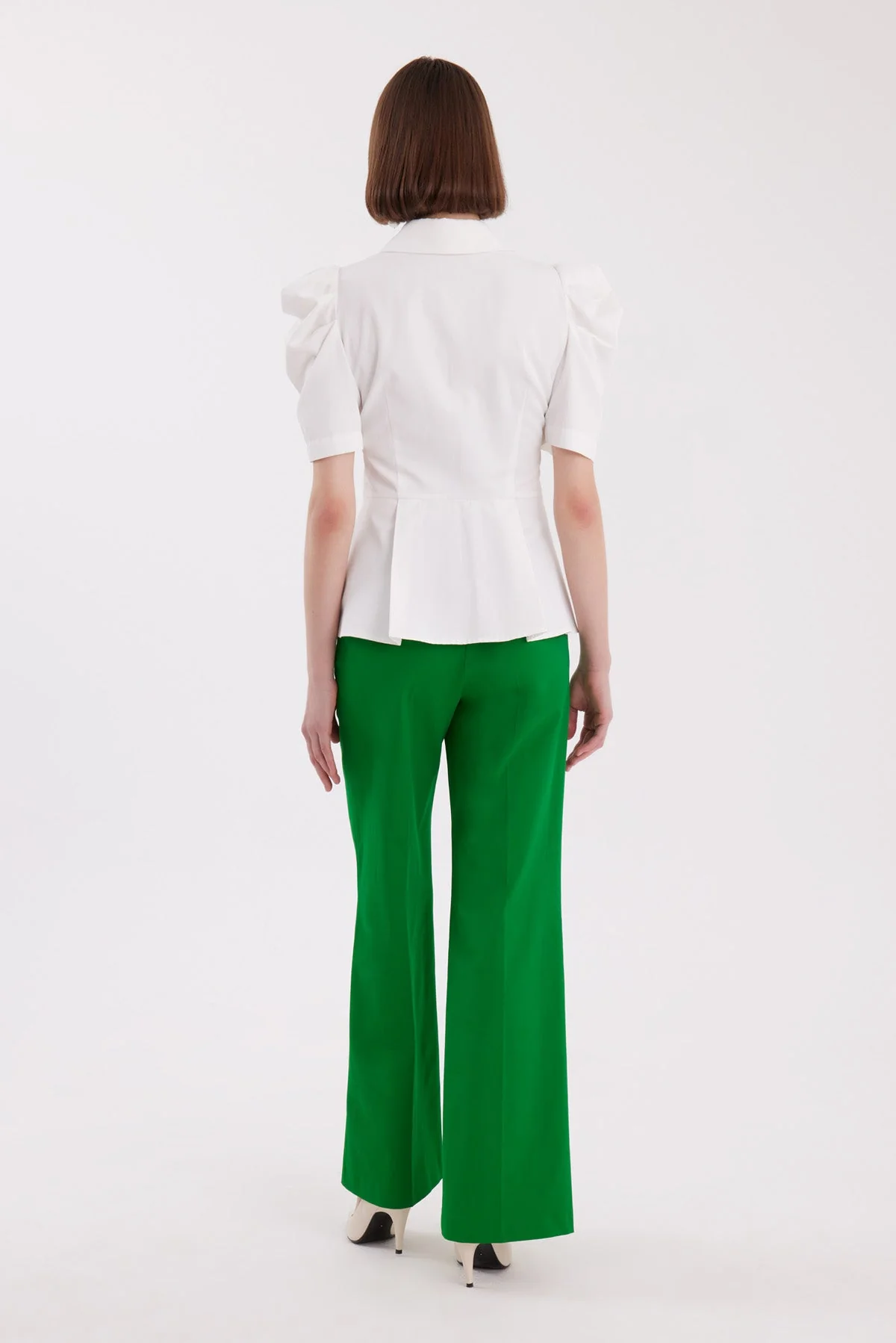 Ecru Pleated-Sleeve Shirt - Image 4