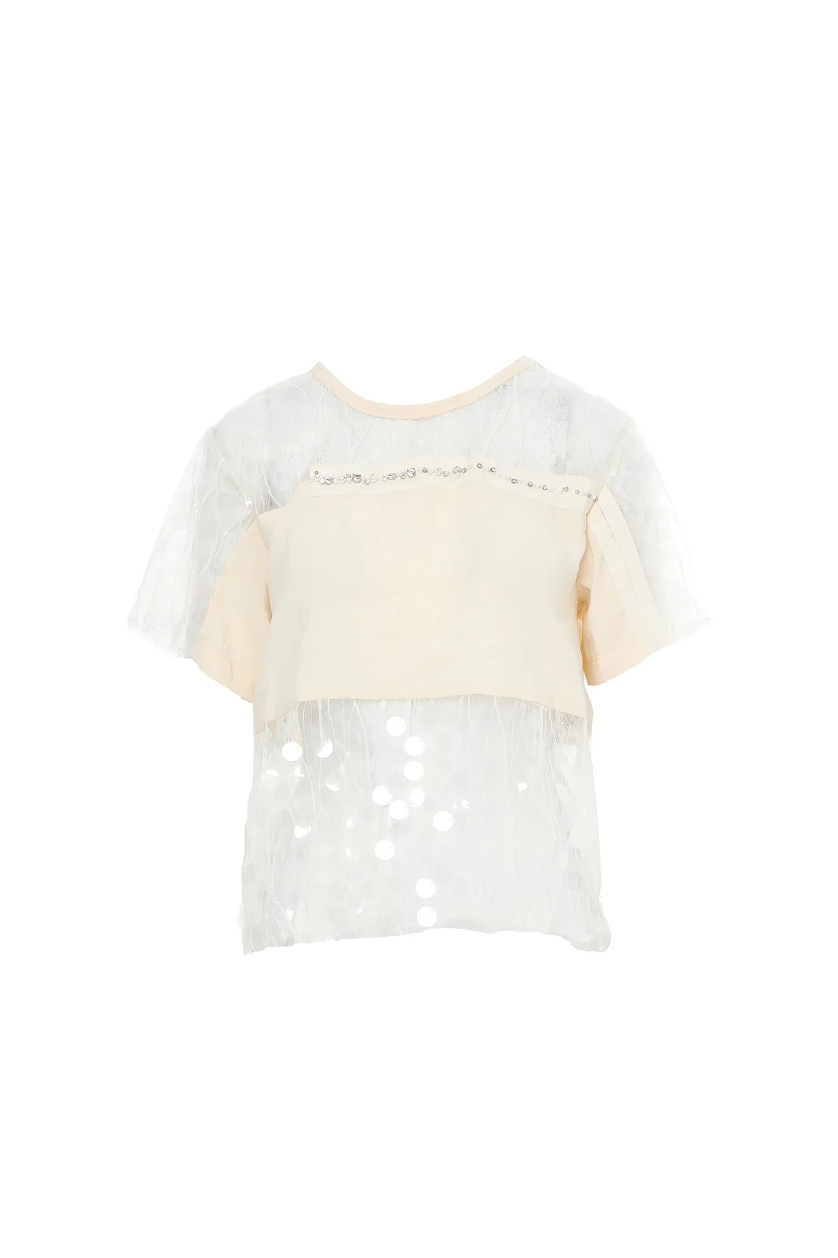Ecru Sequin Detail Blouse - Image 3