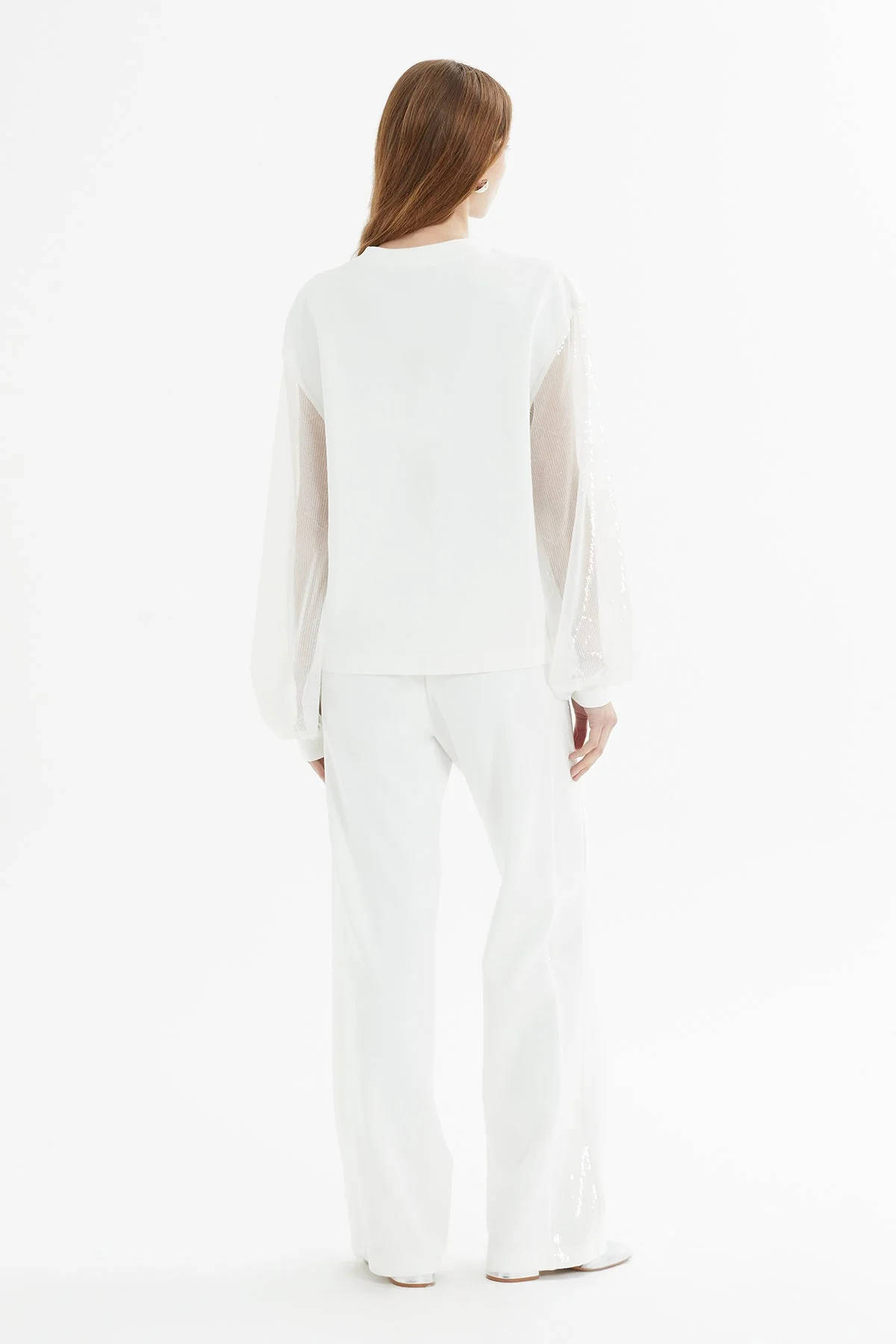 Ecru Sequin-Sleeve Tracksuit - Image 5