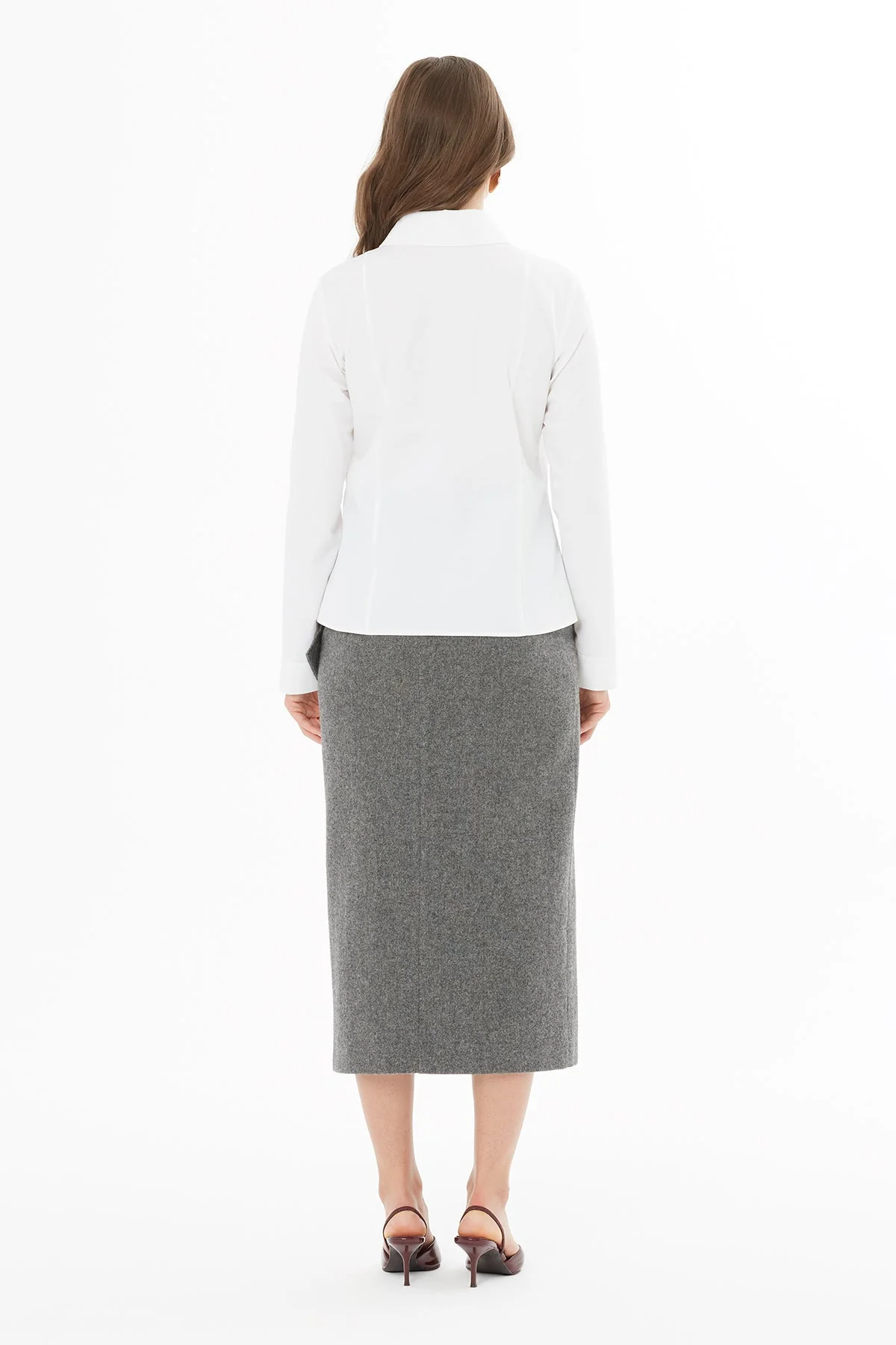 Ecru Shirt with Buttoned Pocket Detail - Image 3