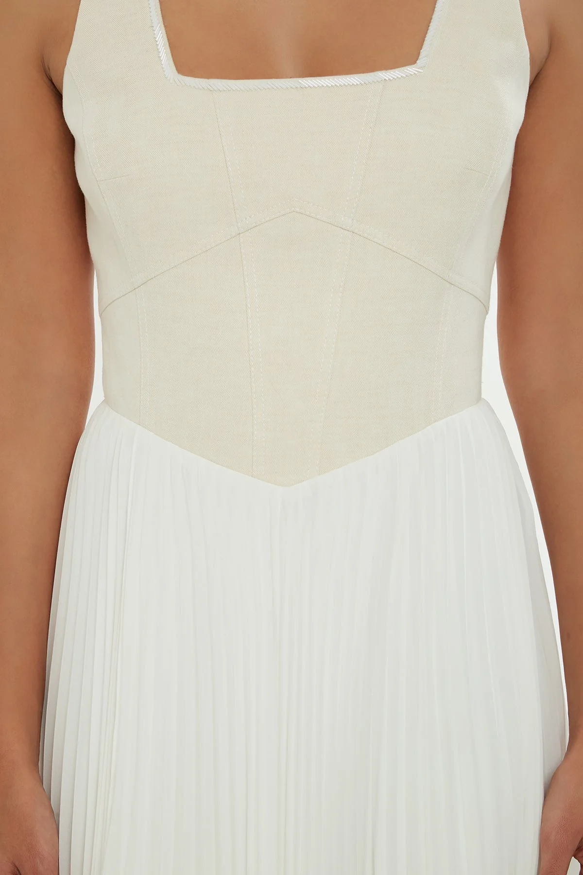 Ecru Skirted Asymmetrical Maxi Dress - Image 2
