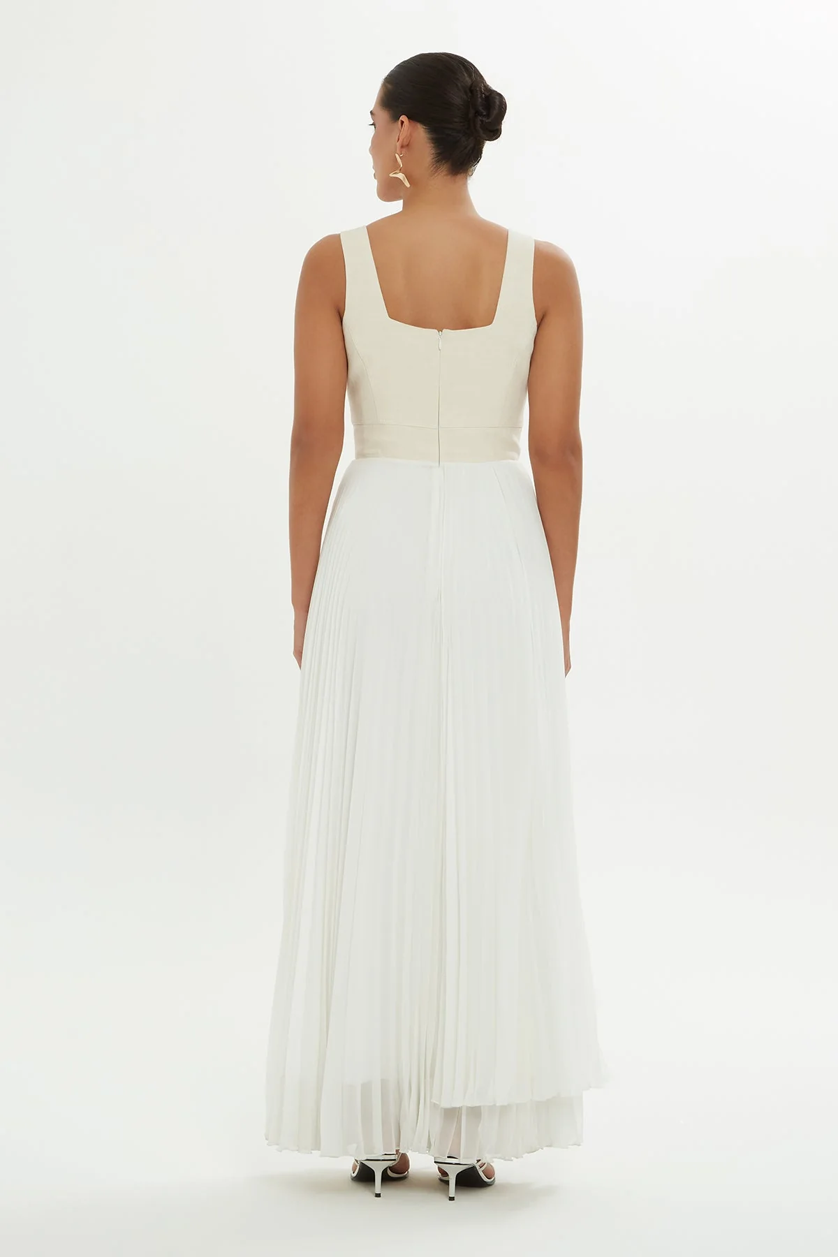 Ecru Skirted Asymmetrical Maxi Dress - Image 4