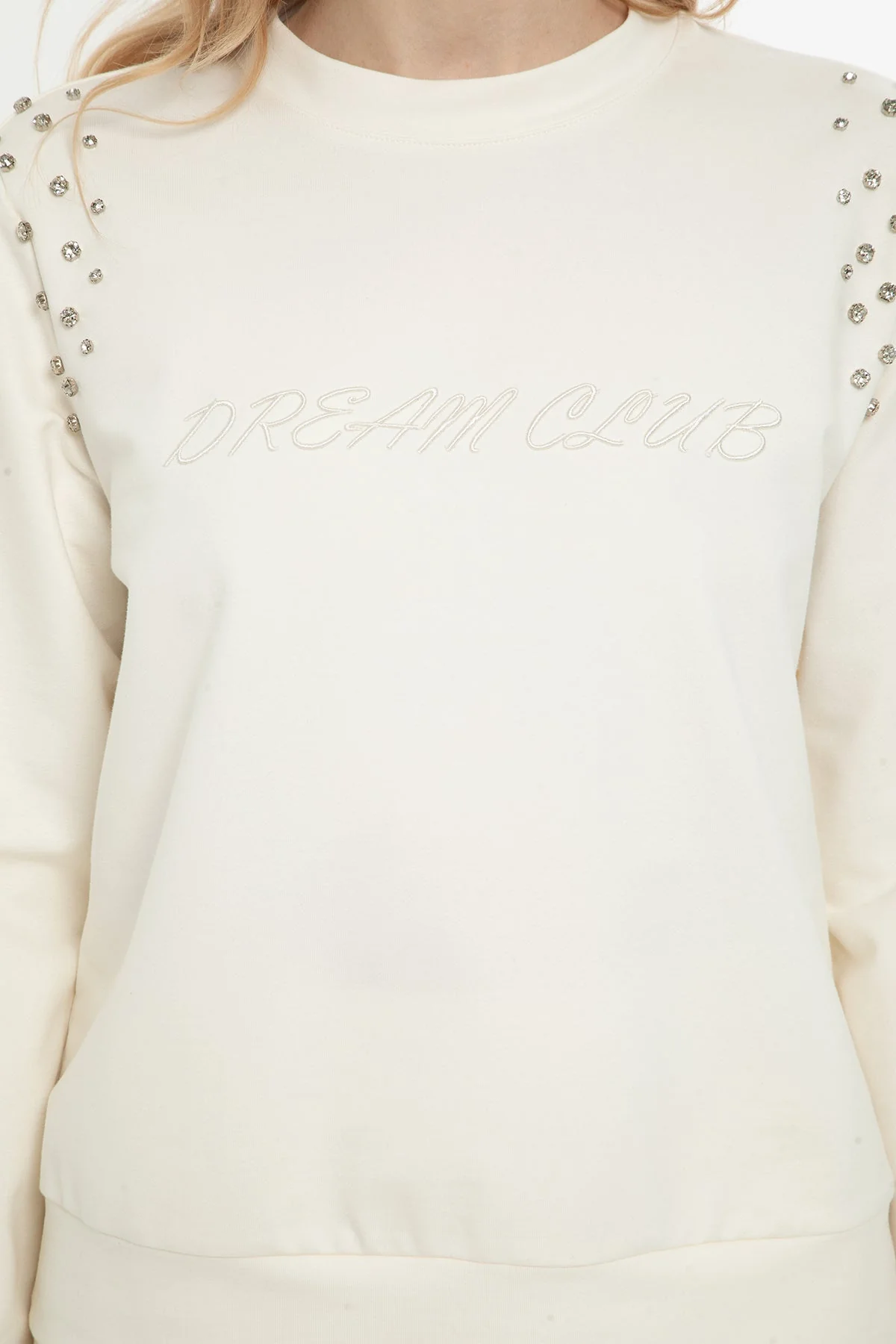 Ecru Stone-Embellished Tracksuit - Image 3