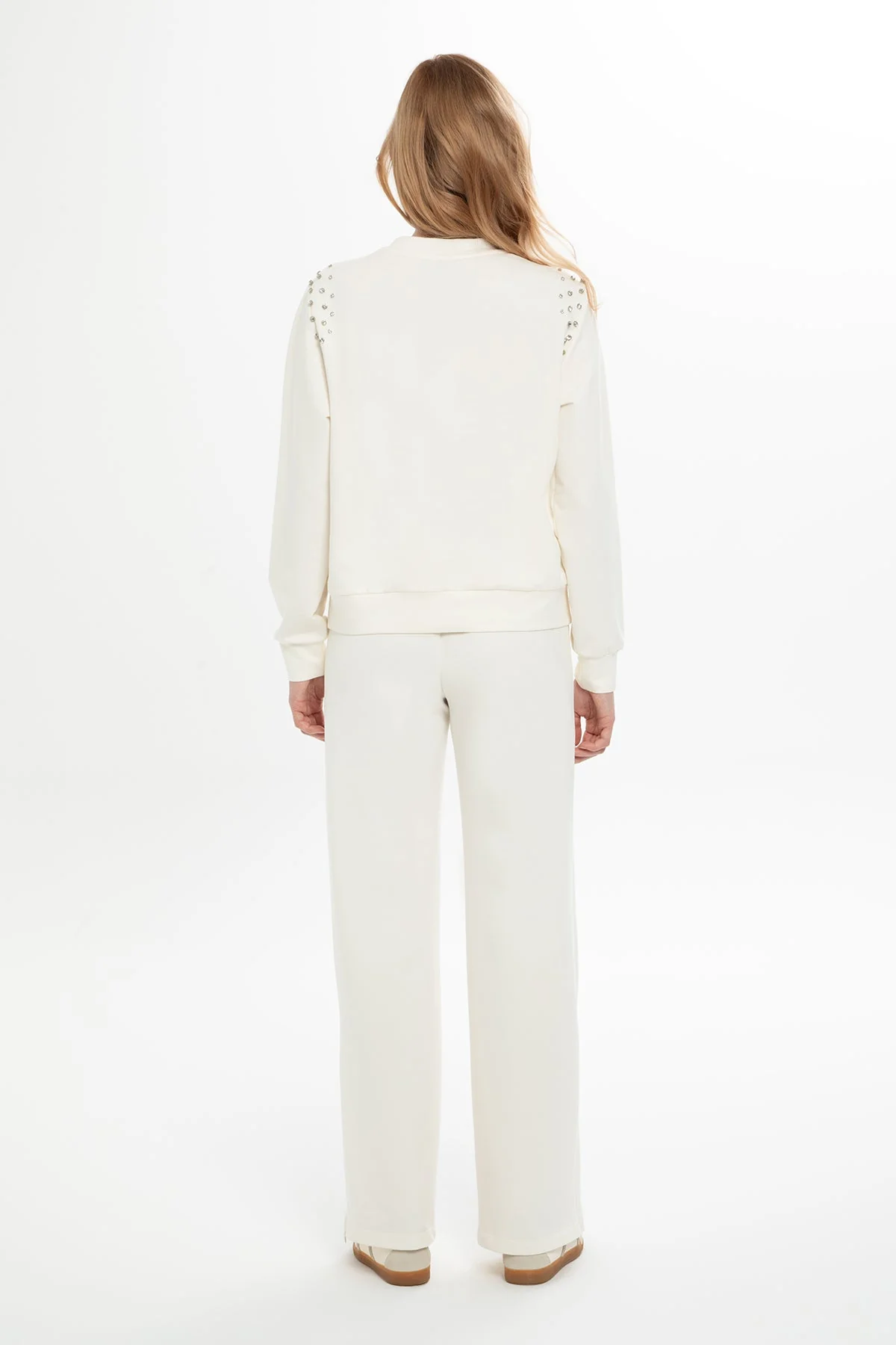 Ecru Stone-Embellished Tracksuit - Image 4