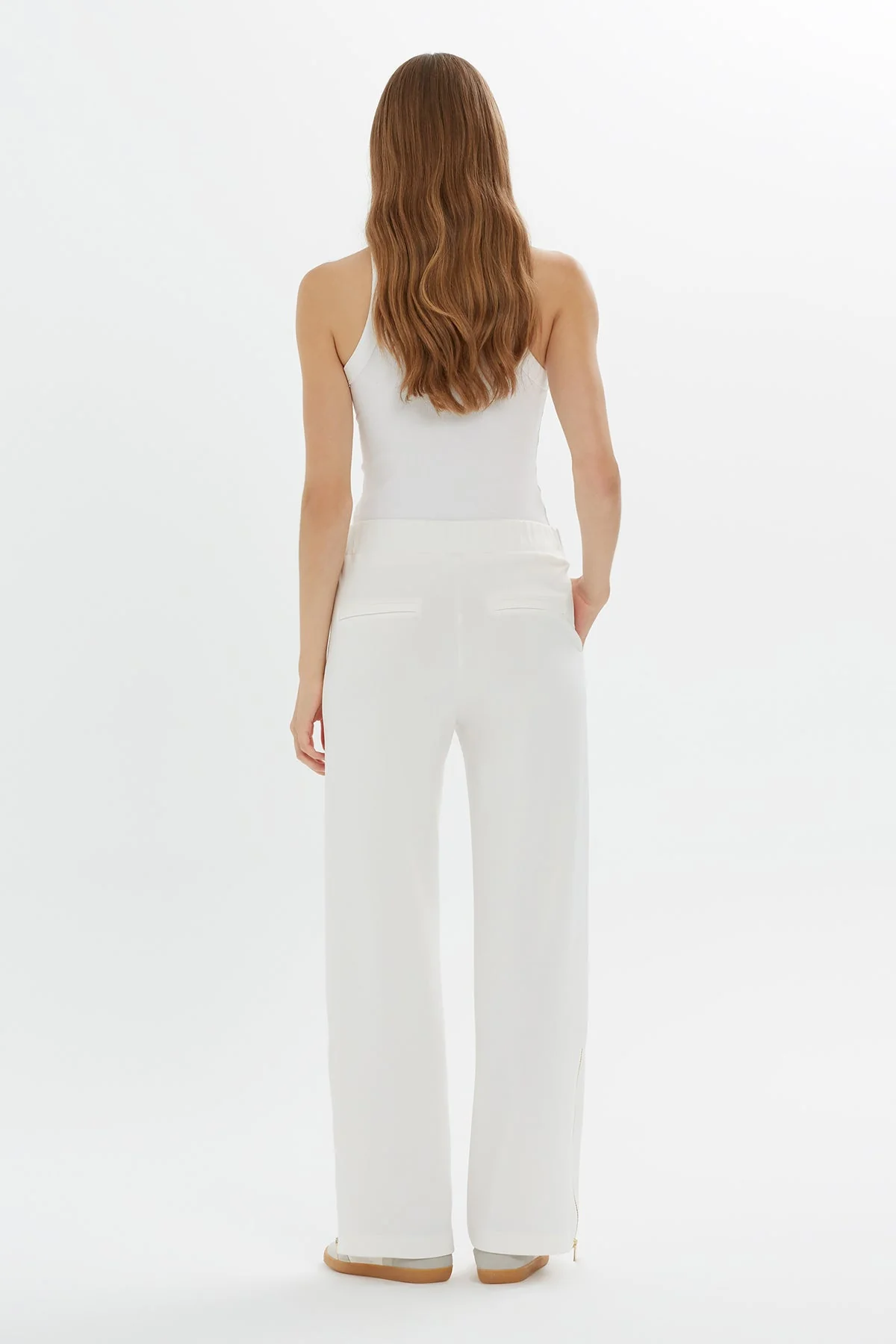 Ecru Straight-Leg Drawstring Sweatpants - Image 3
