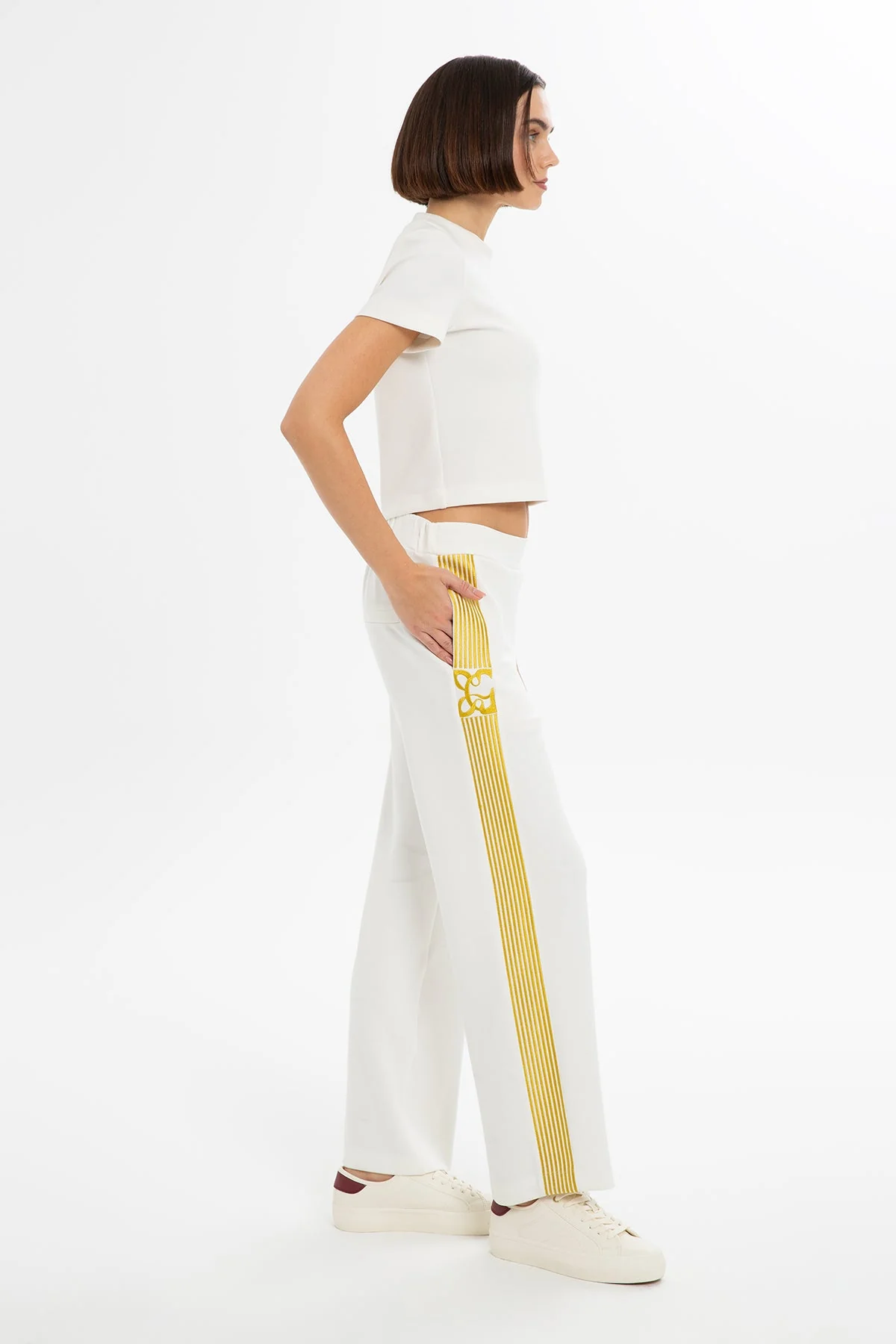 Ecru Straight-Leg Sweatpants - Image 2