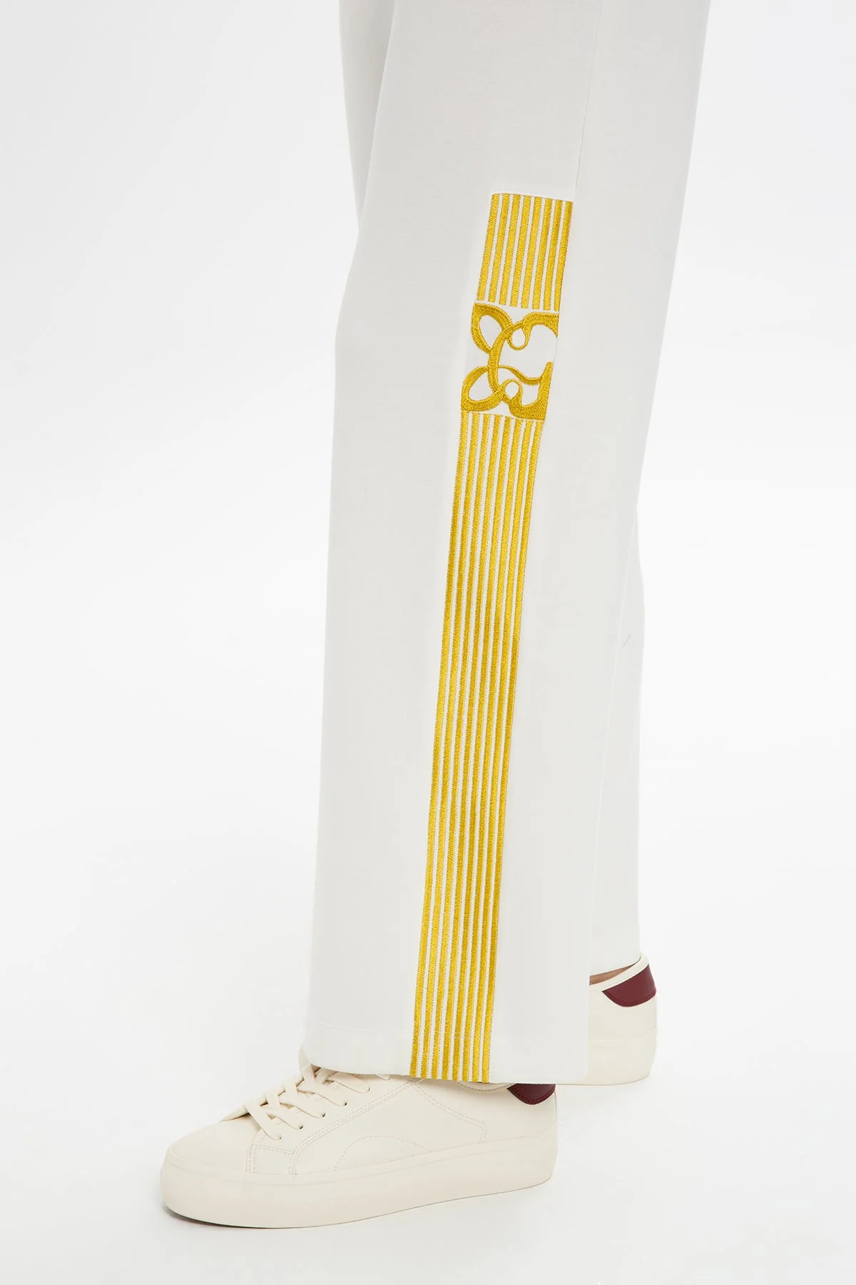 Ecru Straight-Leg Sweatpants - Image 3