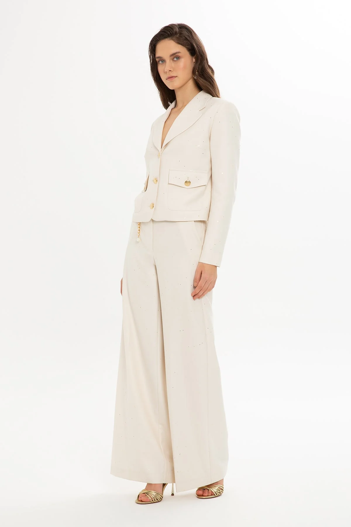 Ecru Suit with Short Jacket - Image 3