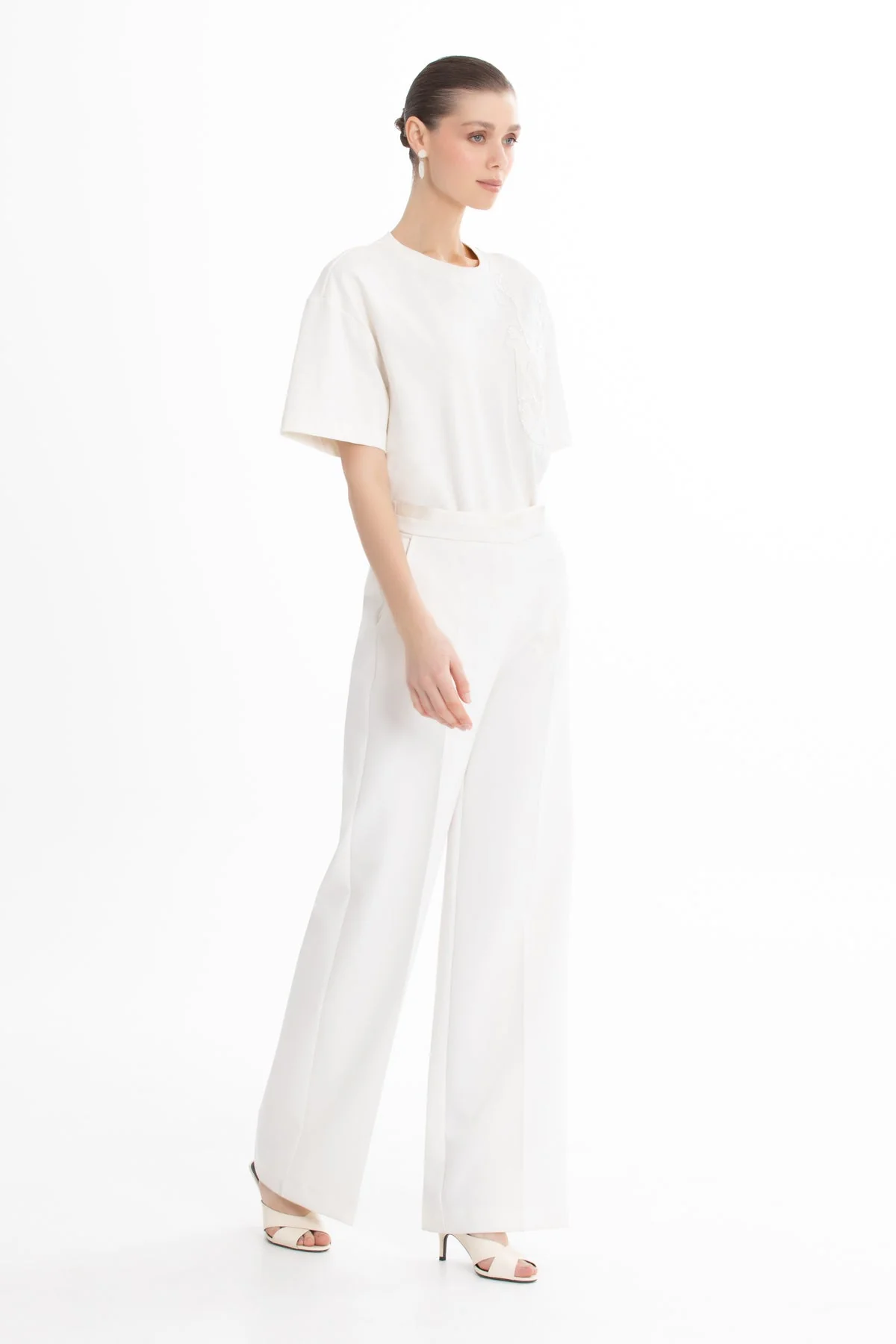 Ecru Tailored Straight-Leg Pants - Image 3