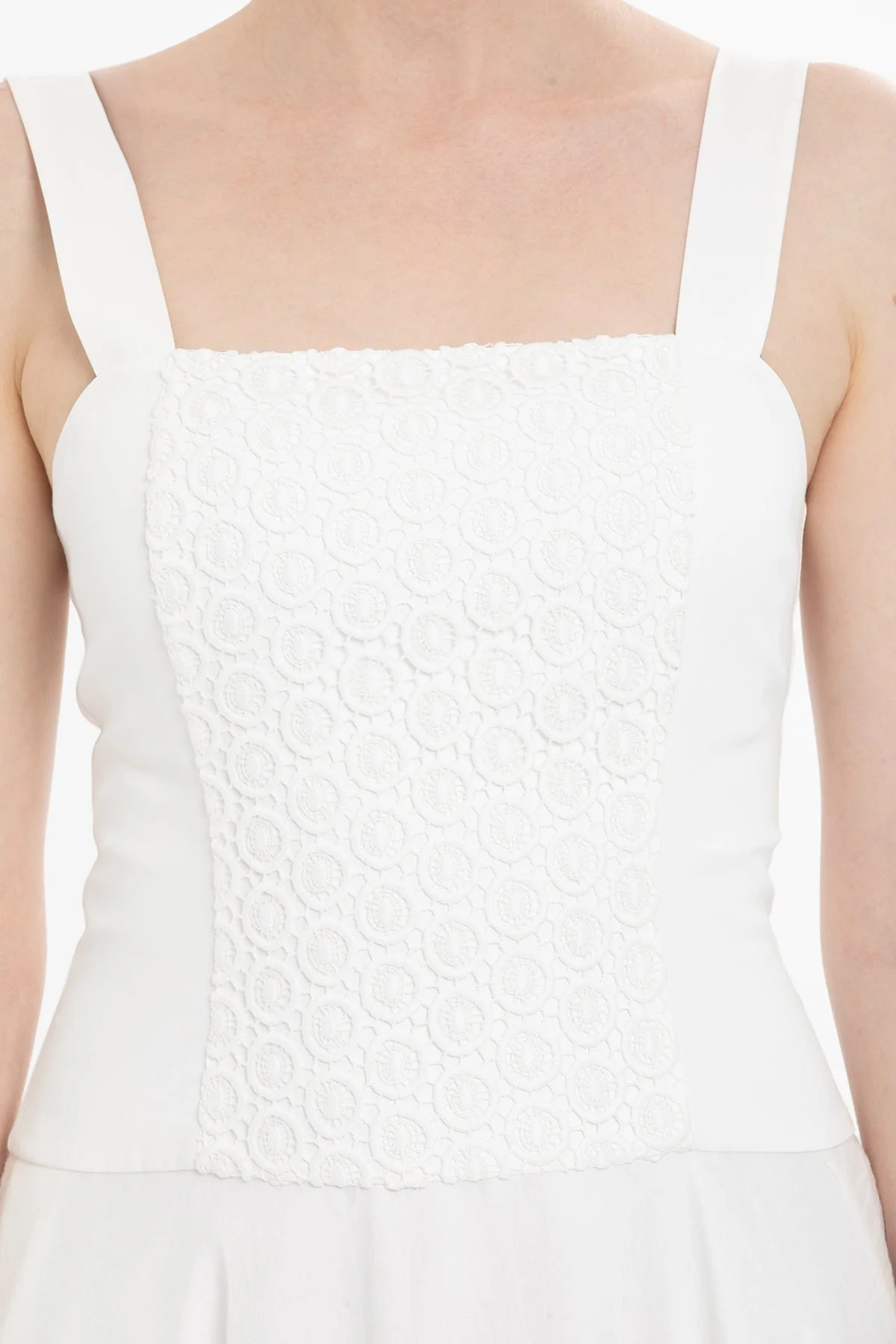 Ecru Thick-Strapped Midi Dress - Image 2