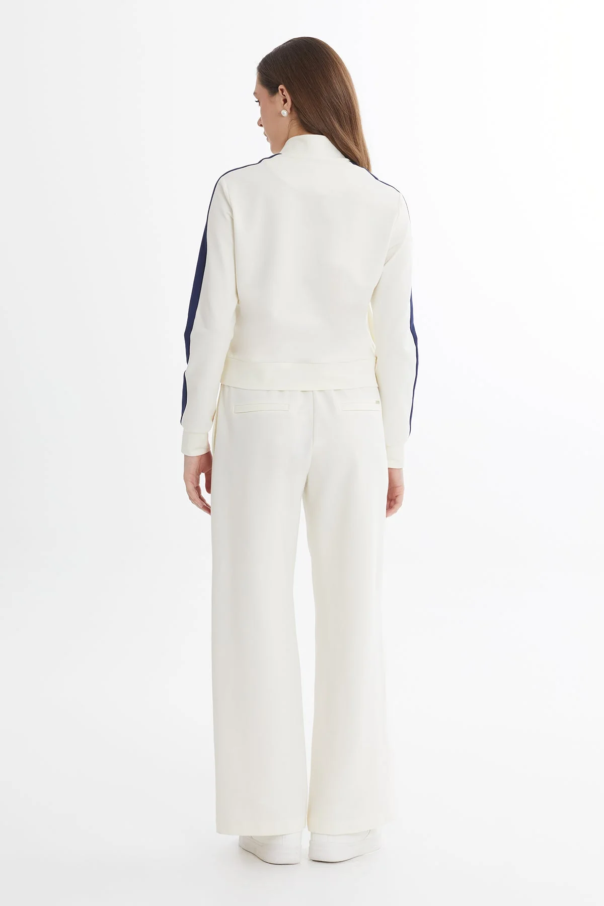 Ecru Trim Detail Jacket Sweat Set - Image 4