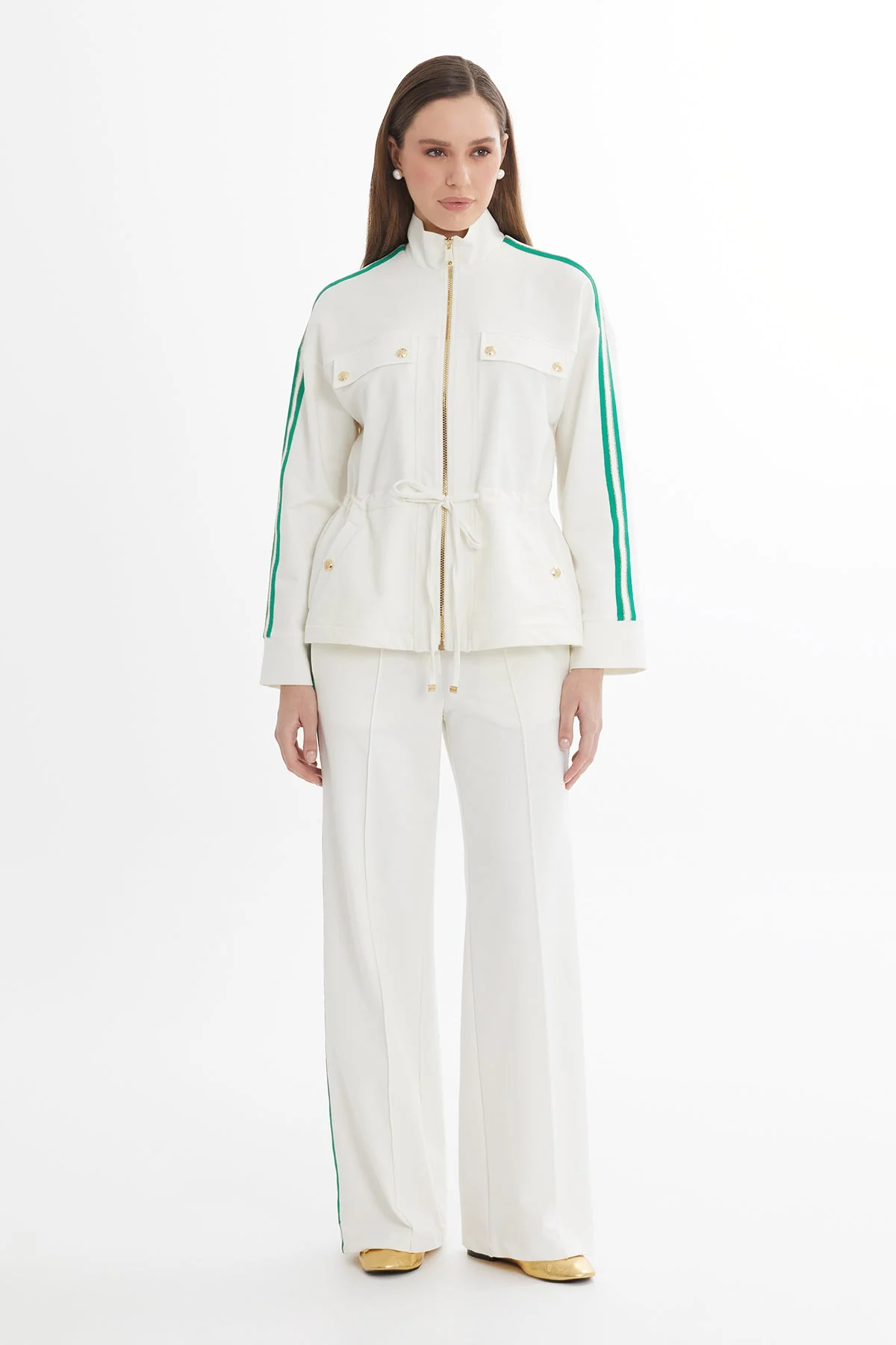 Ecru Trim Detail Sweat Set