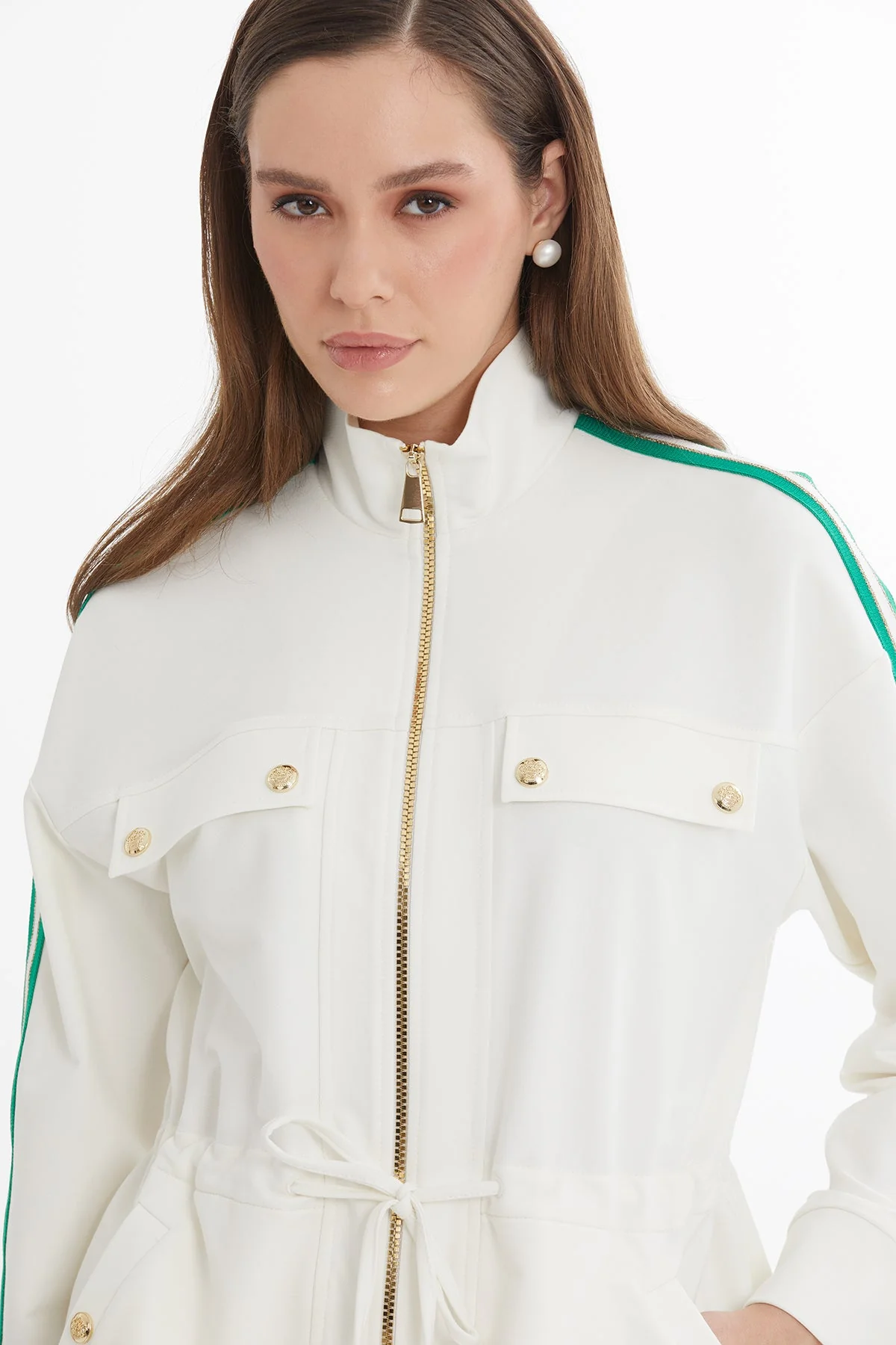 Ecru Trim Detail Sweat Set - Image 2