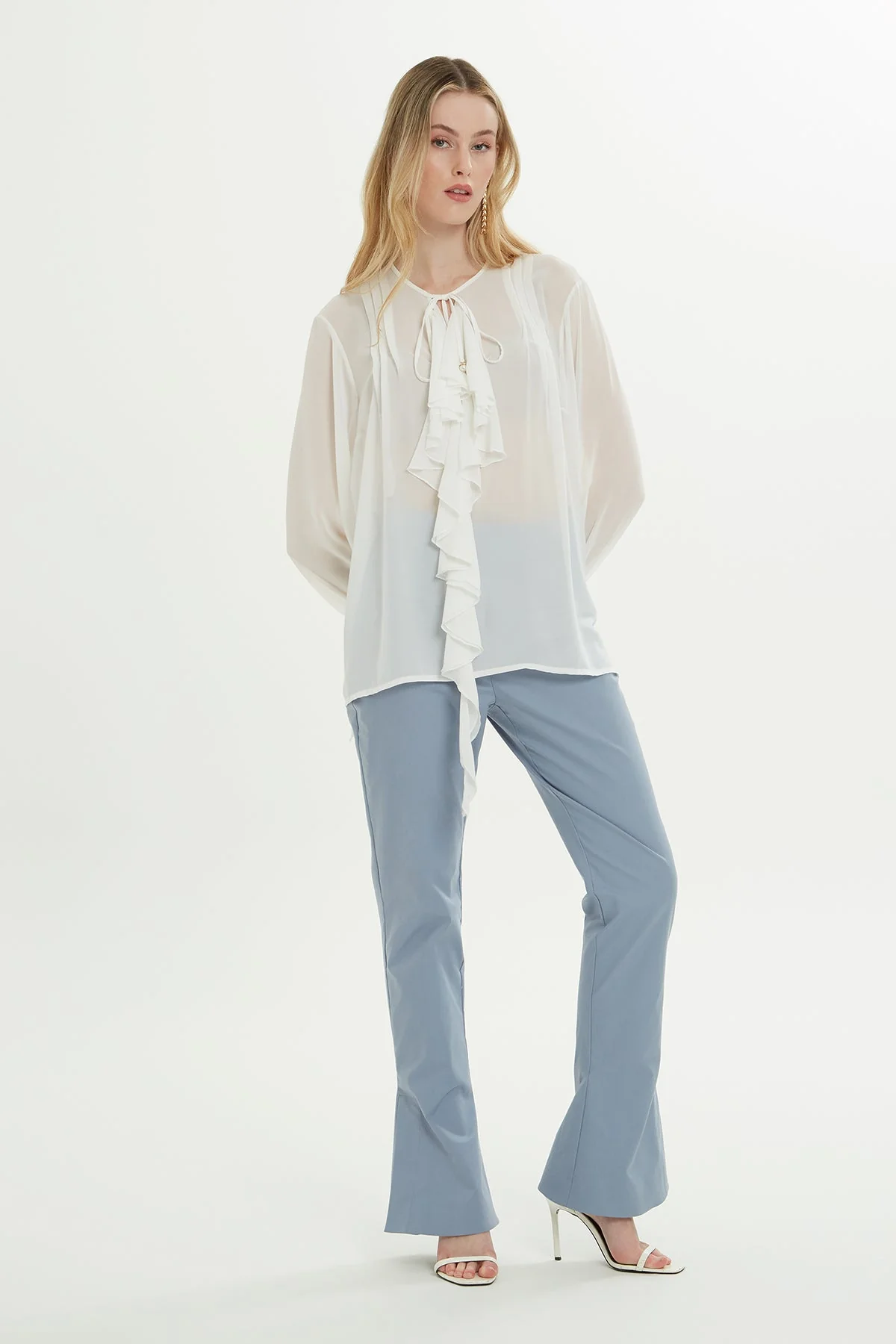 Ecru Volant Blouse - Image 3