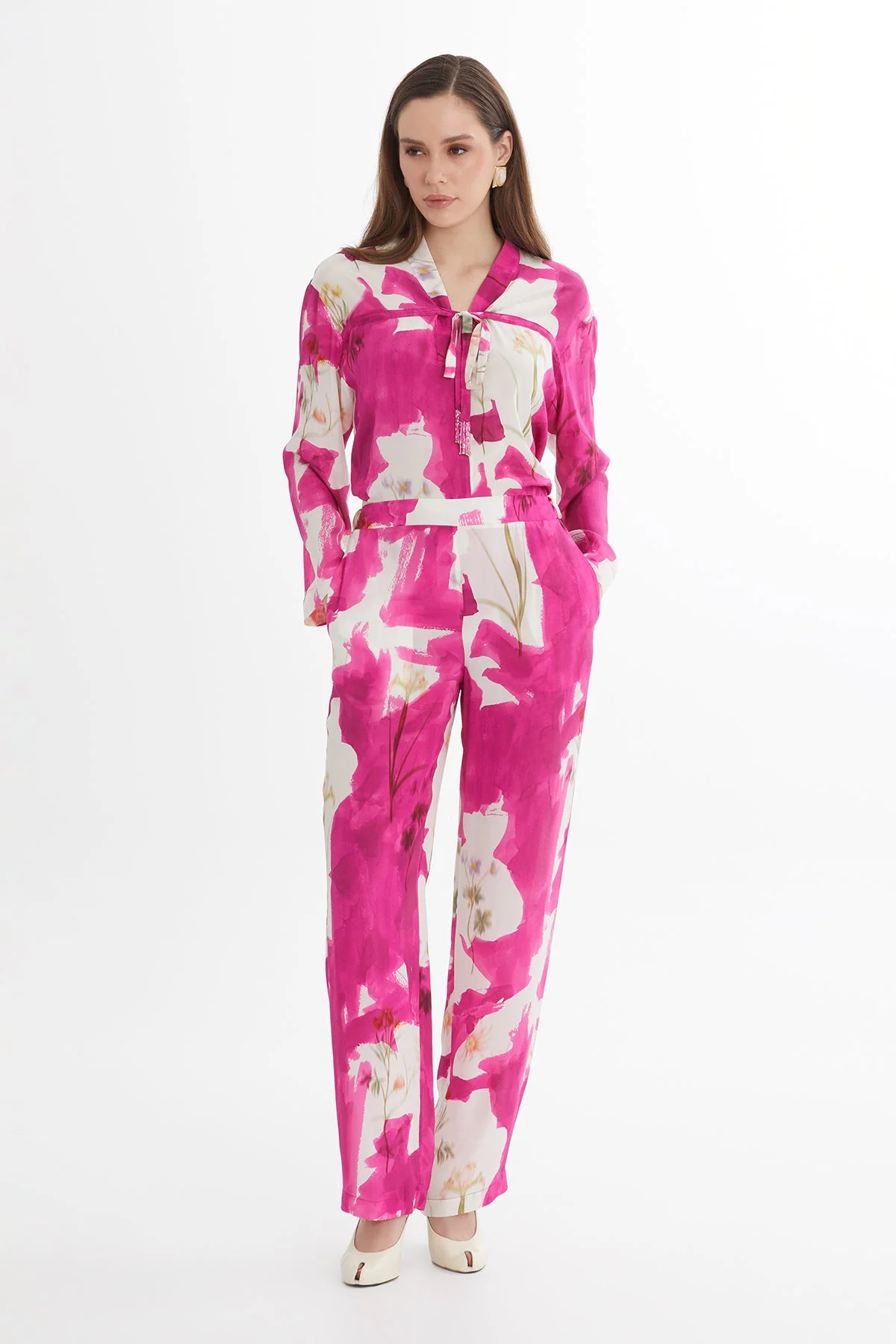 Elasticated Waist Printed Trousers