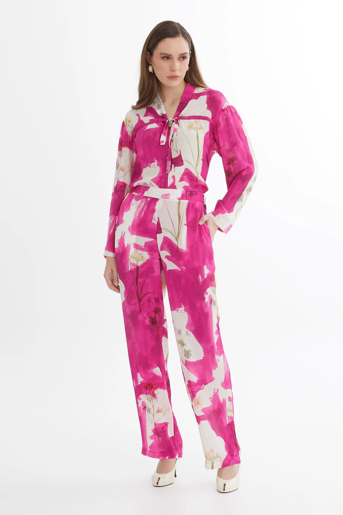 Elasticated Waist Printed Trousers - Image 2