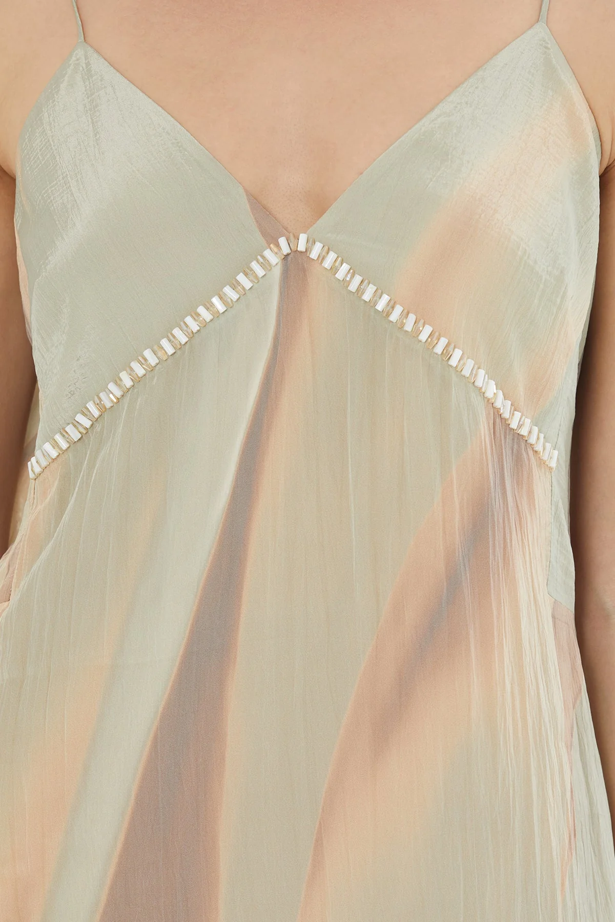 Embroidered Panel Strap Dress - Image 3