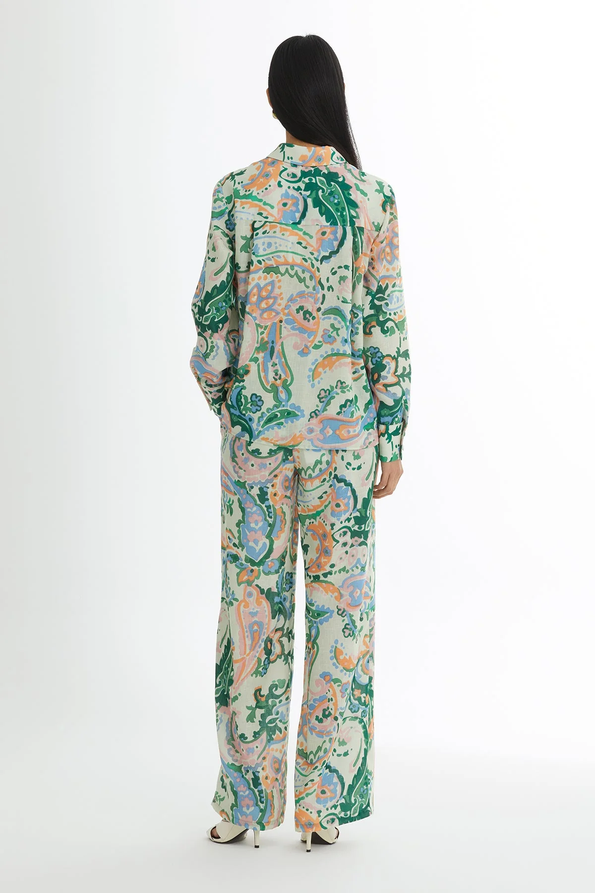 Embroidered Patterned Shirt Trouser Set - Image 4