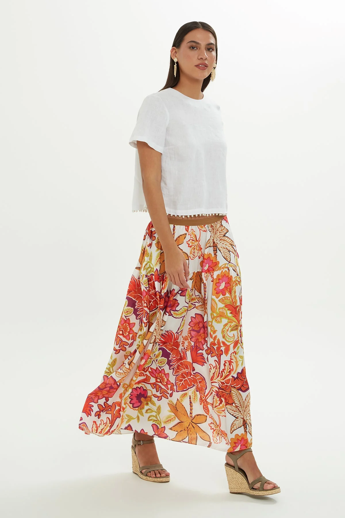 Floral-Patterned Midi Skirt - Image 3