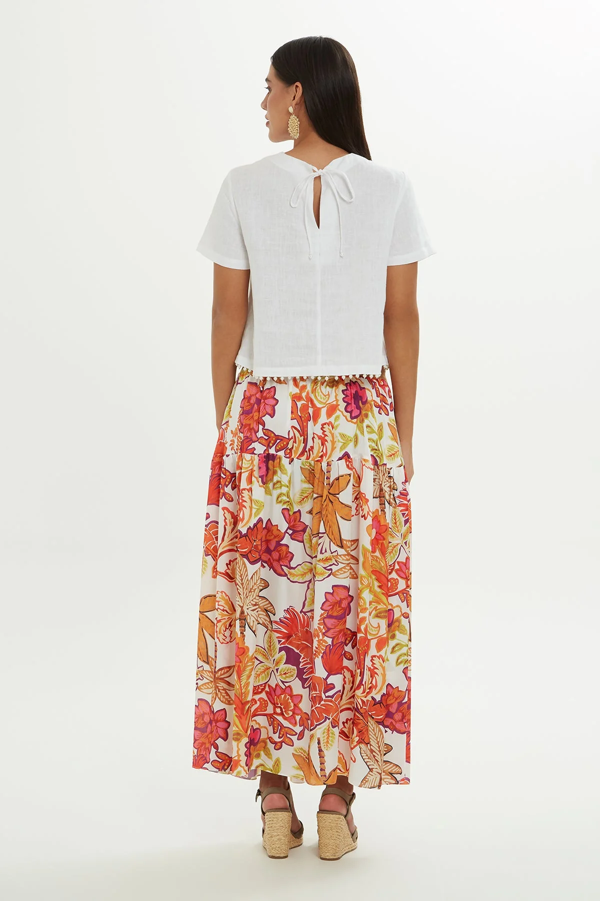 Floral-Patterned Midi Skirt - Image 4