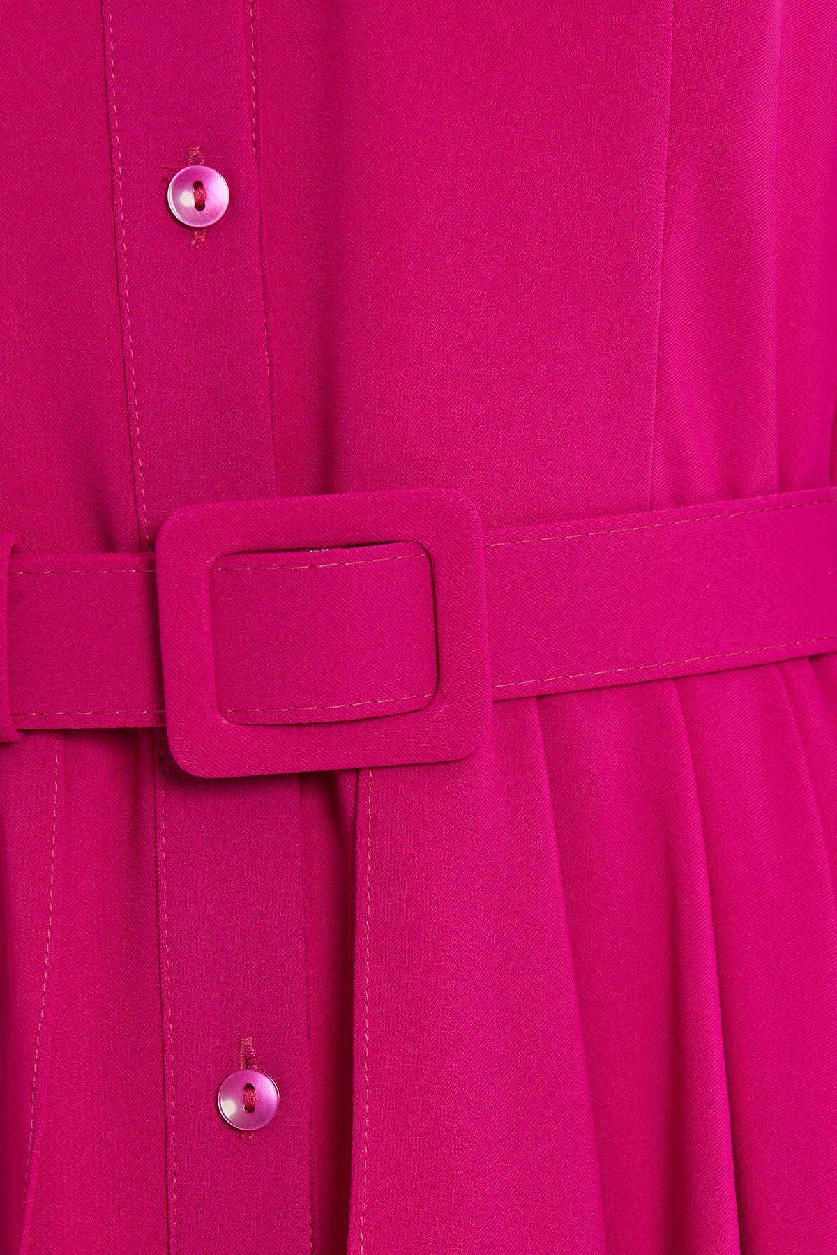 Fuchsia Asymmetrical Midi Dress with Belt - Image 4