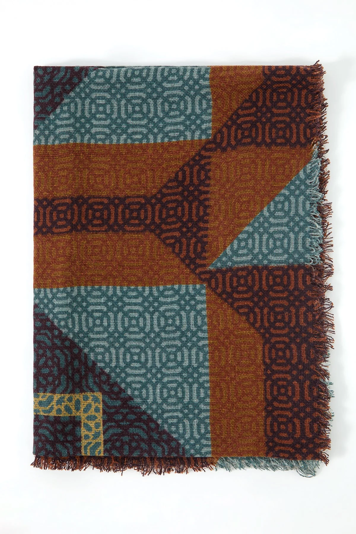 Geometric Patterned Long Shawl - Image 3
